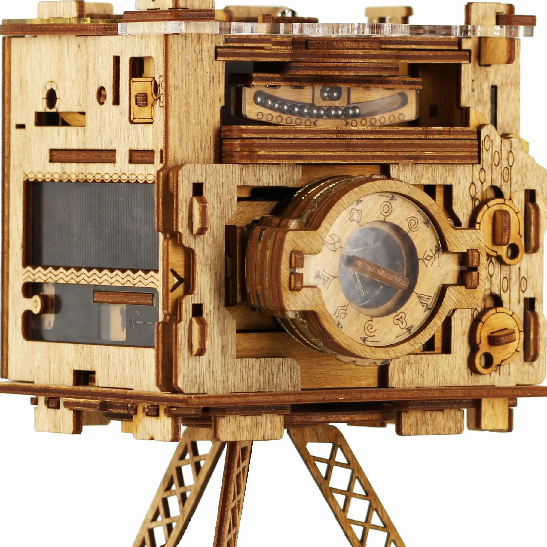 iDventure Cluebox PRO - kamera fotograficzna Sherlocka: Puzzle Box Escape Room - trudne drewniane 3D puzzle - wyjątkowe gry logiczne