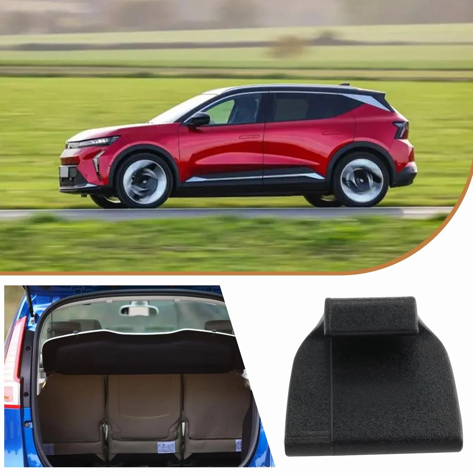 Renault SCENIC 3 MK3 Zasłony przeciwsłoneczne na tylne szyby drzwiowe, klips uchwytowy, zamiennik 964000020R