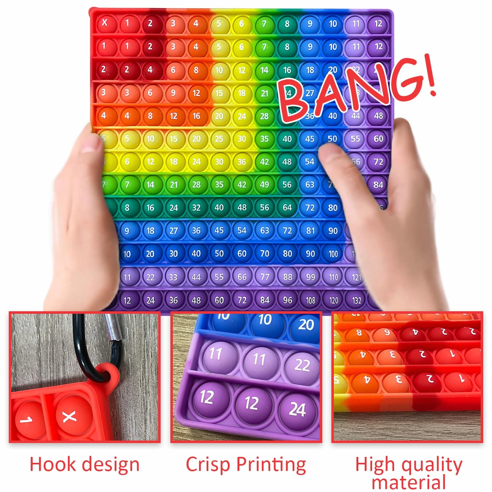 Popit Fidget Toys Popet, zabawka edukacyjna, 20 x 20 cm, zabawka edukacyjna, dwustronna, antystresowa, push Bubble Fidget Toy dla dzieci i dorosłych