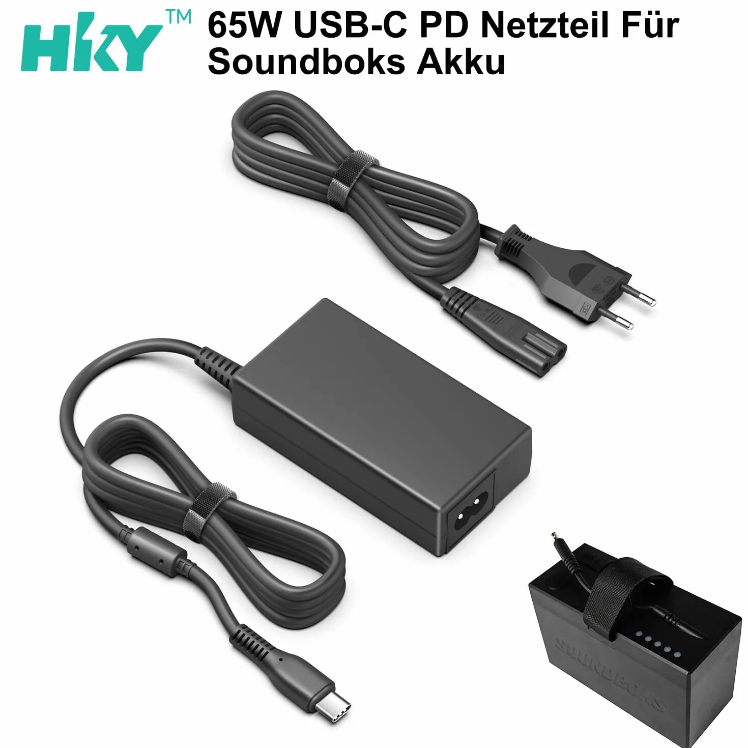 HKY 65 W 60 W USB C zasilacz ładowarka do NOCO Boost X GBX45 GBX55 GBX75 GBX155 Sport akumulator rozruchowy zasilacz Jump Starter, zamiennik do rozruchu akumulatora NOCO Boost HD GB70 2000A kabel do