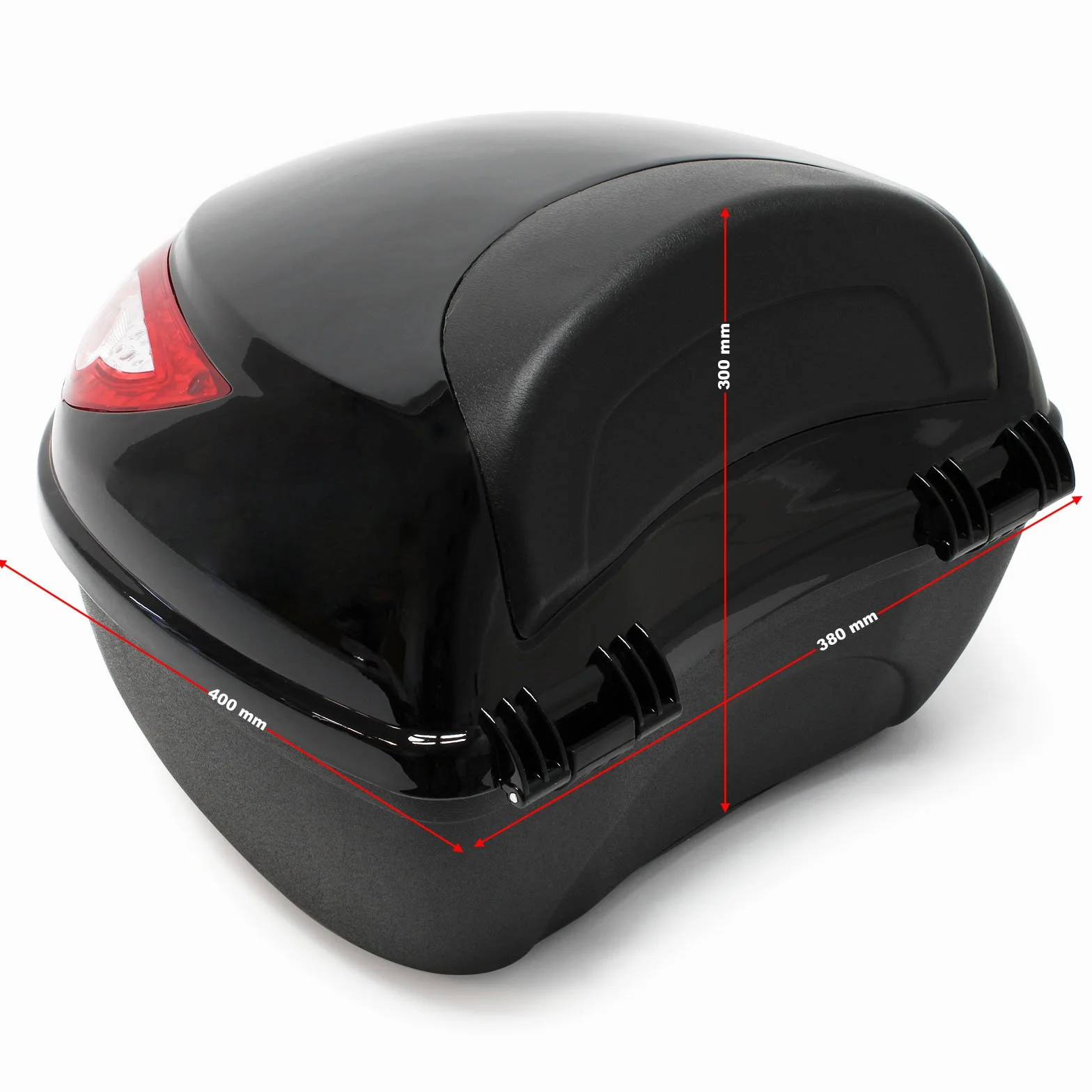 Top Case 22 l, czarna walizka na skuter, motocykl lub quad, walizka motocyklowa na kask