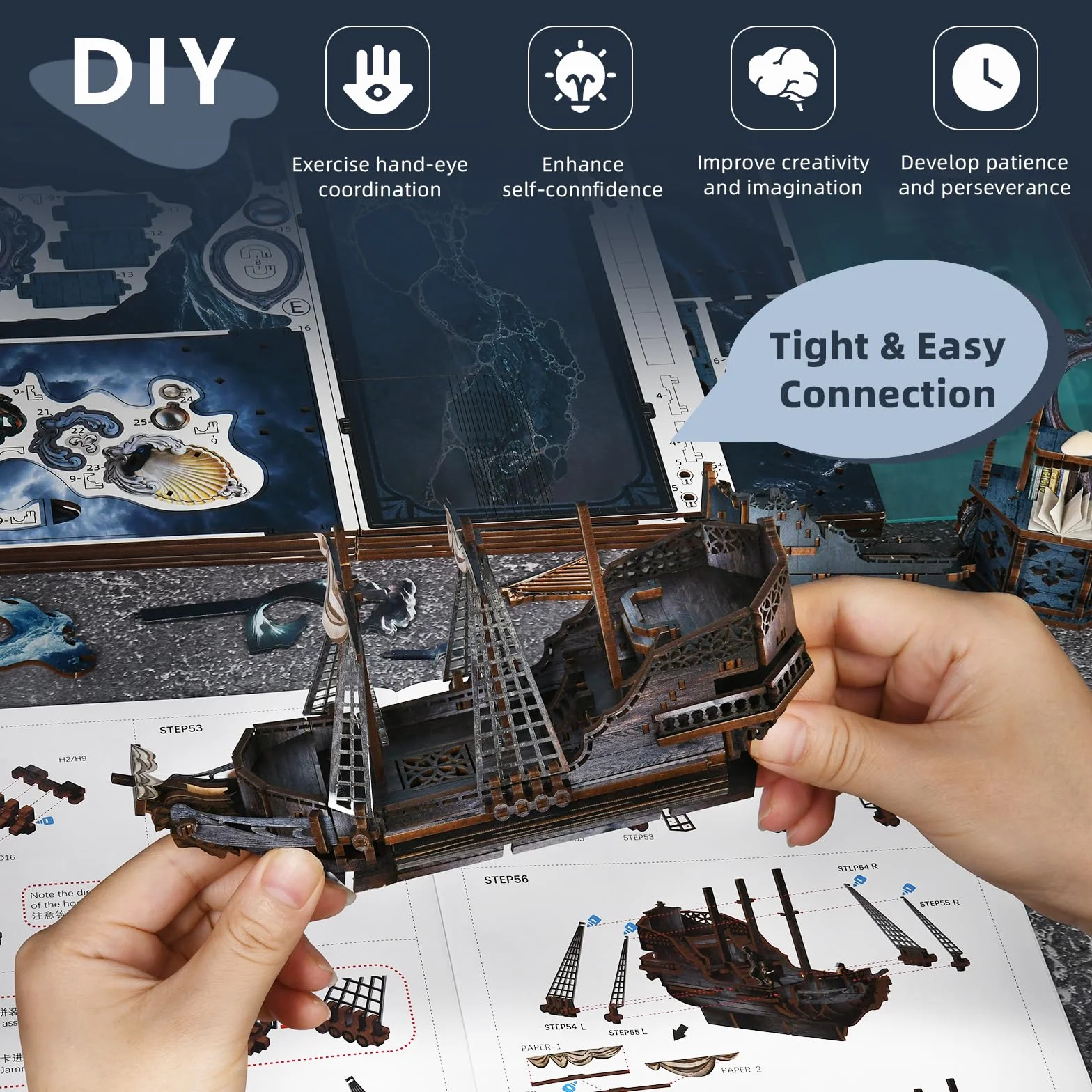 MiniCity Book Nook zestaw budowlany, 3D miniaturowy dom lalek boks do budowy zestaw z oświetleniem LED