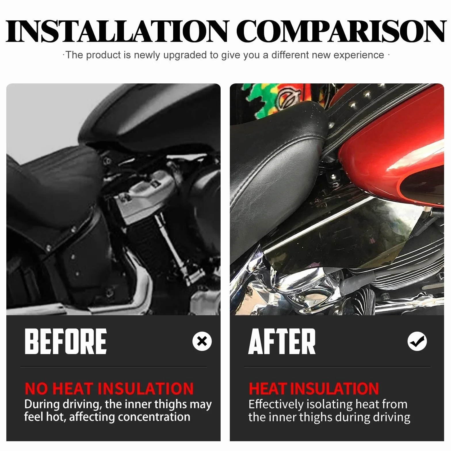 Deflektor motocyklowy Saddle Air Heat ShieldsAB Reflective do Harley Softail Breakout Fat Boy HeritageDeluxeFLHC00-2017 Przednia szyba motocyklowa(Air Deflector A)