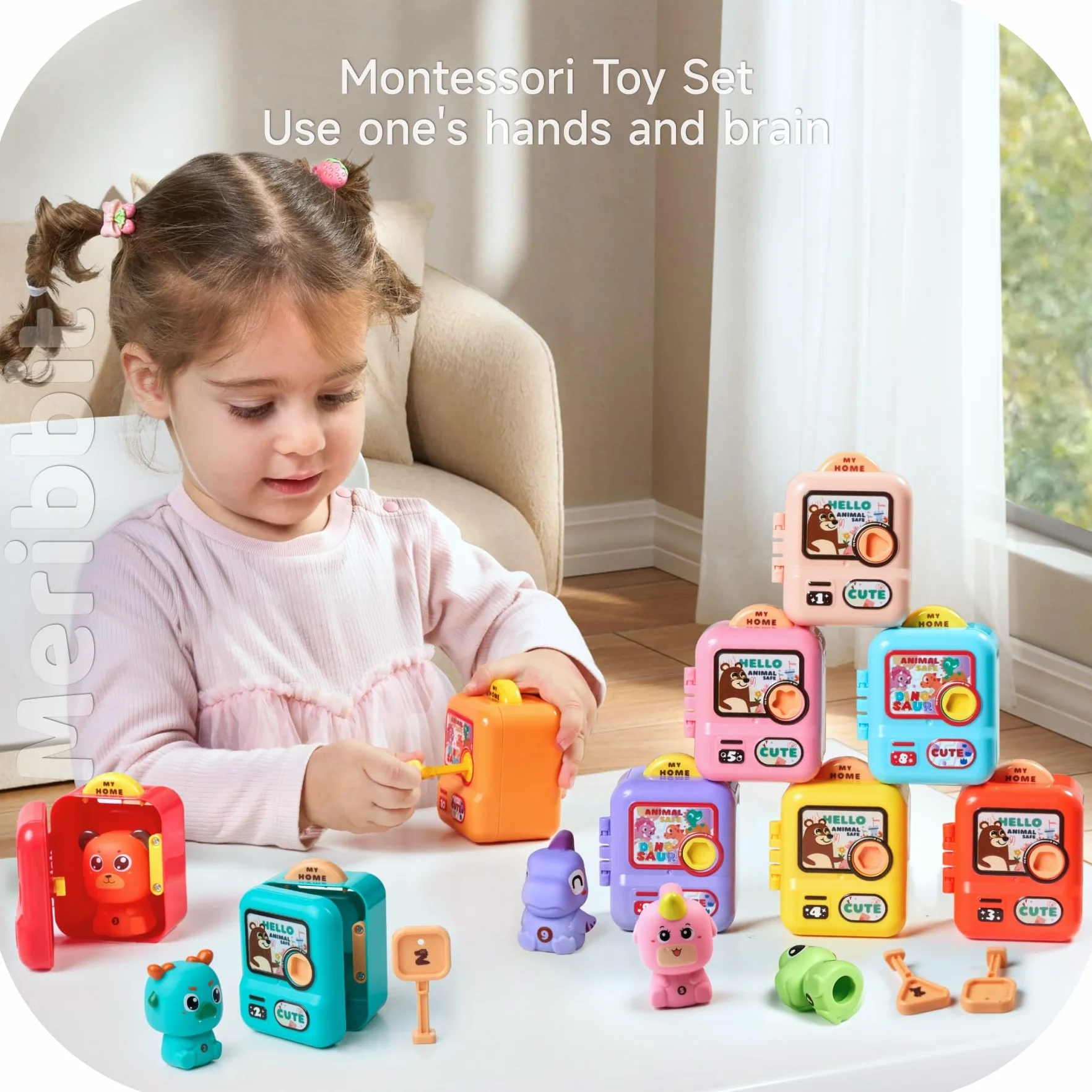 Zabawki Montessori 2 lata, 30 szt. Zestaw Kluczyków, Zabawki Sensoryczne, Dopasowywanie i Sortowanie dla Chłopców i Dziewczynek od 1. roku życia, Edukacyjna Zabawka na Prezent