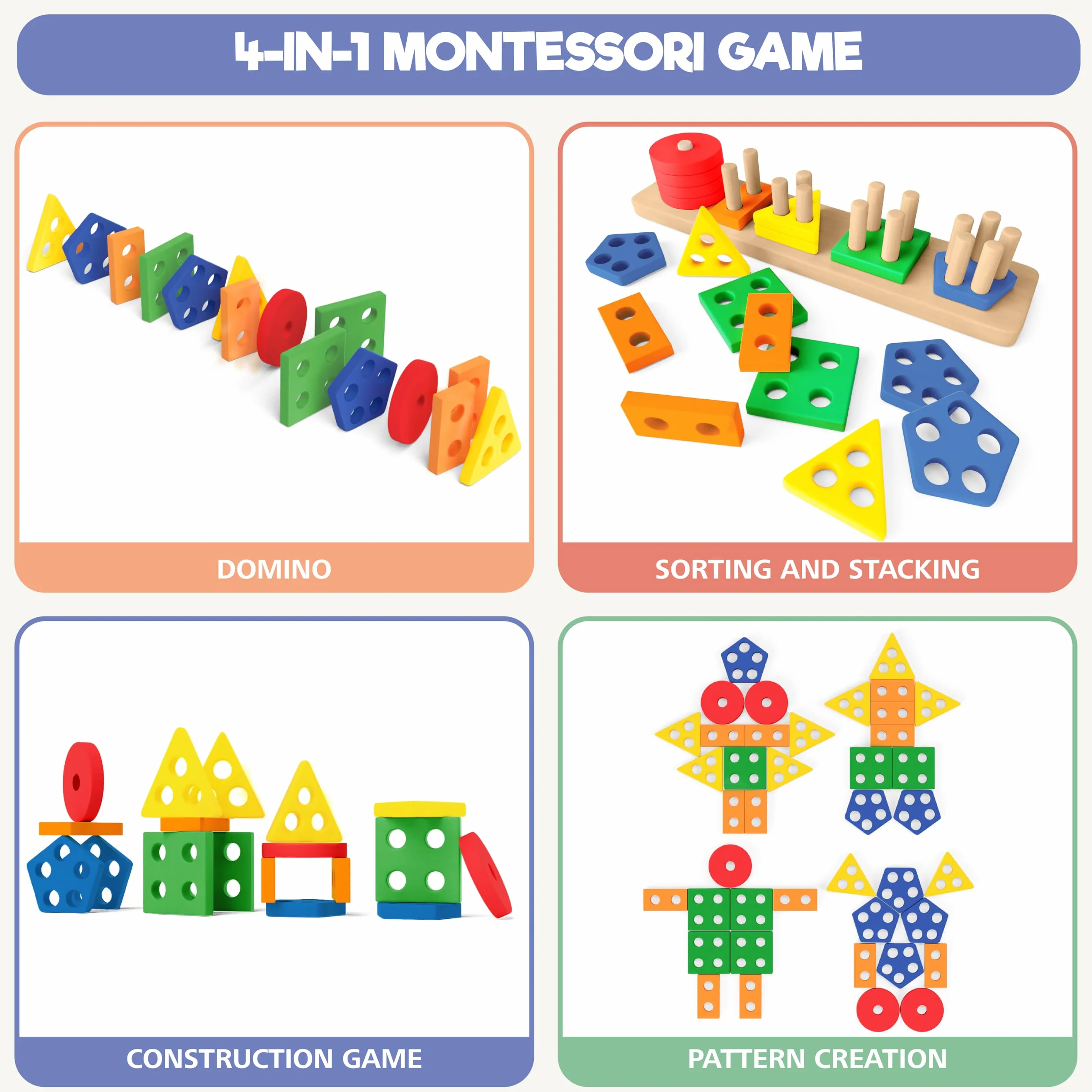 Sweety Fox Gry Montessori 1 rok - zabawki aktywizujące i rozwojowe 1 2 3 lata - dziecko 1 rok Drewniane gry polegające na układaniu i sortowaniu - zabawka dla dzieci
