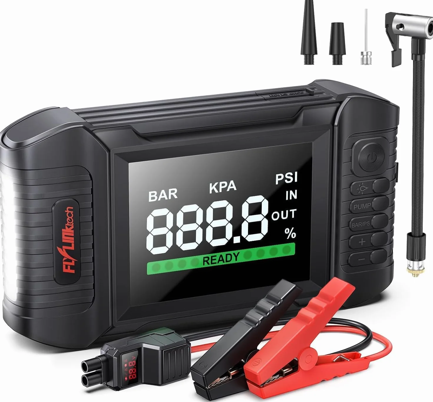 FLYLINKTECH Powerbank rozruchowy z kompresorem 150 PSI 7000 A 10,0 l LED