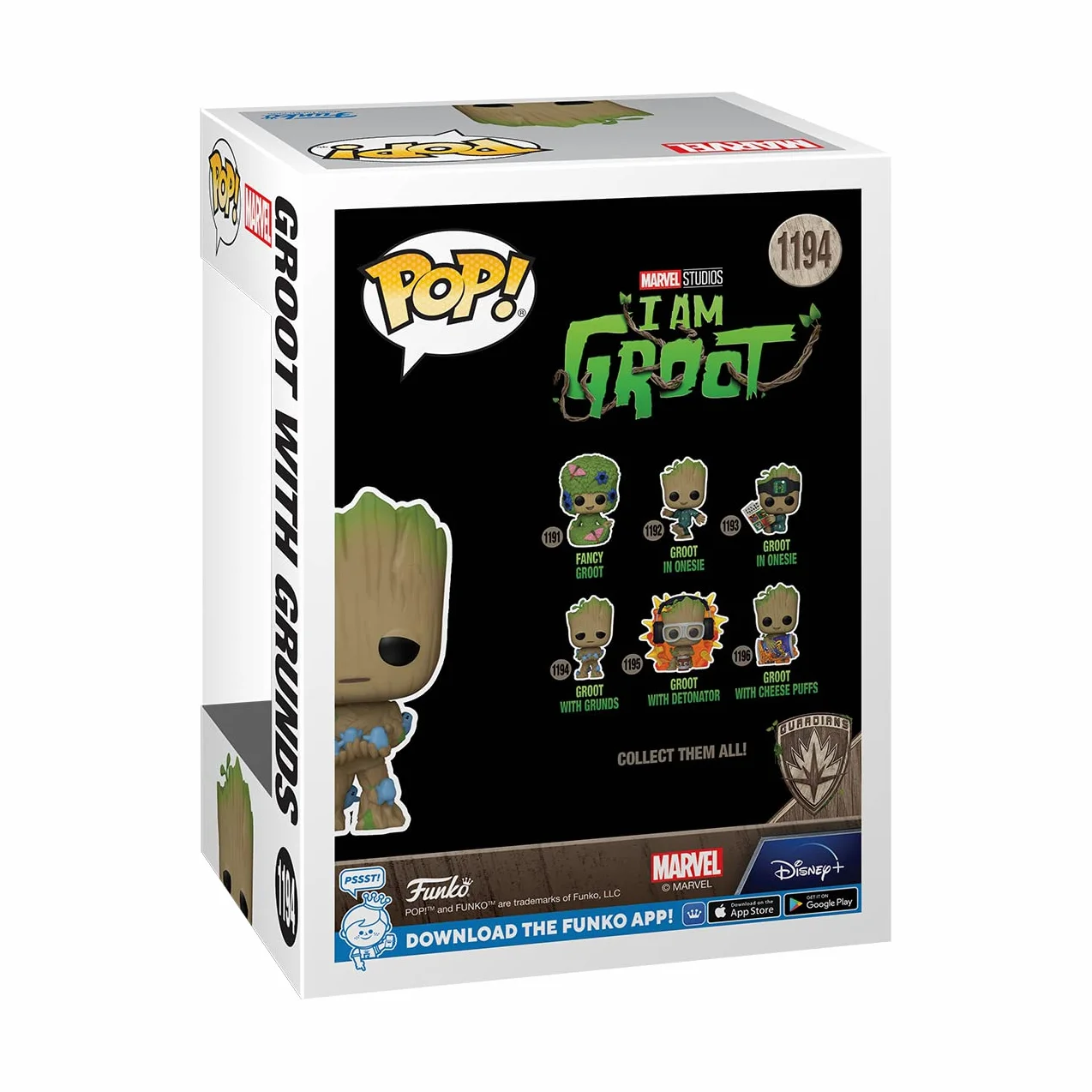 Funko Pop! Marvel: Guardians of The Galaxy - Groot with Grunds - Groot Shorts - Kolekcjonerska figurka winylowa - Pomysł na prezent - Oficjalne produkty - Zabawki dla dzieci i dorosłych - Fani TV