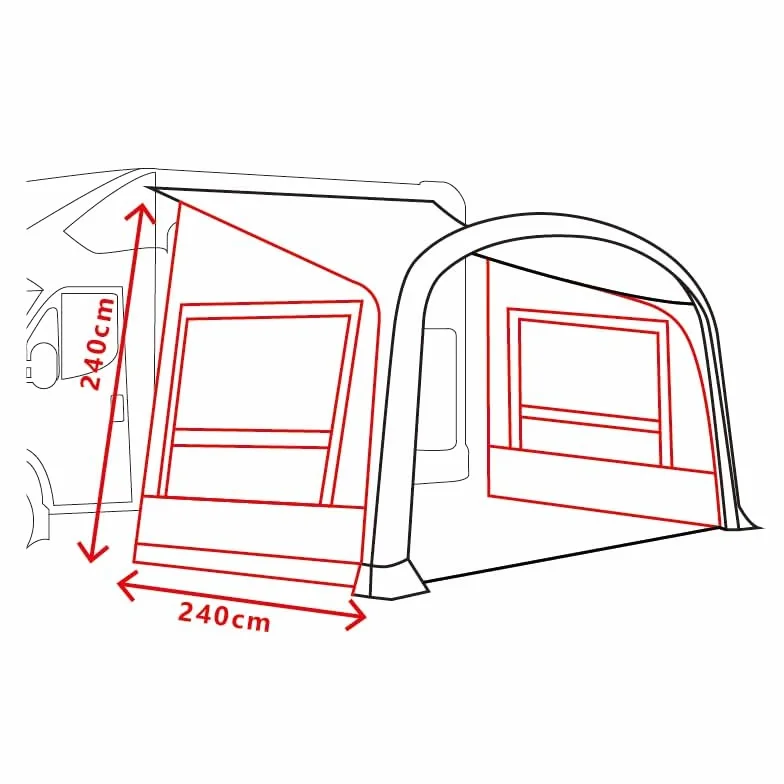 Wanderer II nadmuchiwana ochrona przed słońcem do przyczep kempingowych, kamperów, kompatybilna z multimodalnym Glamping Awning (szara, panel boczny) x 2