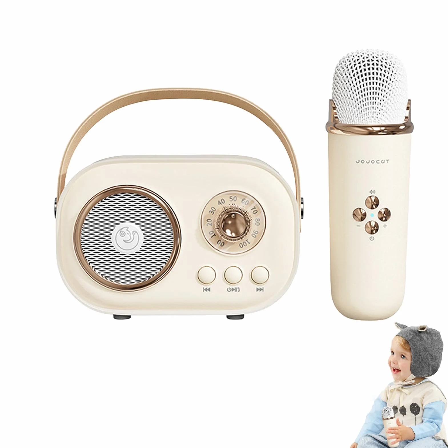 Maszyna do karaoke, przeno?ny g?o?nik z 1 mikrofonem bezprzewodowym, maszyna do karaoke z efektami zmiany g?, zestaw g?o?ników retro ze wzmocnionym basem stereo na imprezy