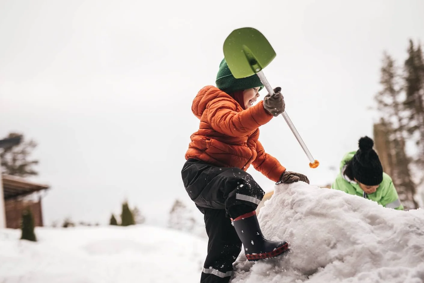 Fiskars Szpadel dziecięcy, Długość: 91 cm, Ostrze z tworzywa/ aluminiowy trzonek, Zielony/ pomarańczowy, MyFirst Fiskars, 1001420