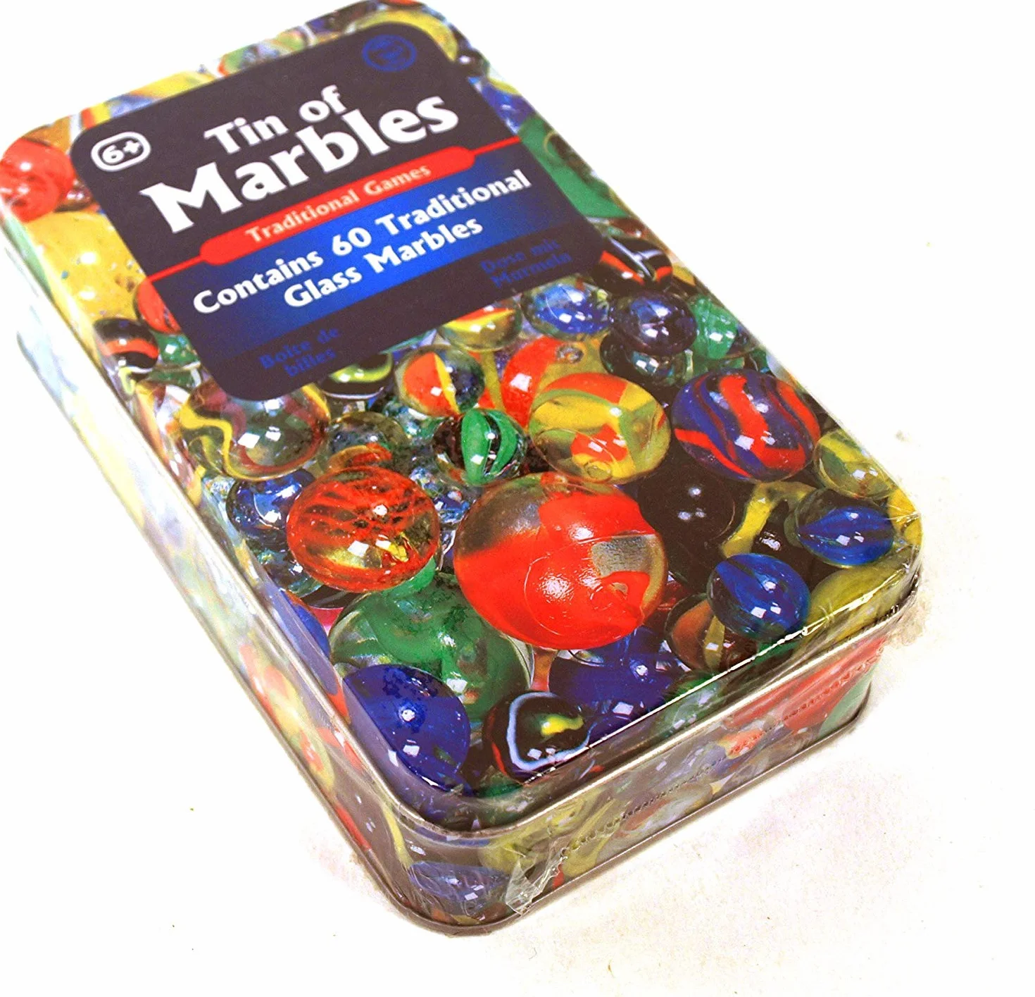 Tobar Szklane kulki w jednej puszce, w 3 różnych rozmiarach i wielu wirujących wzorach, do wielu różnych gier w kulki, od 6 lat, ok. 15,7 x 9,5 x 4,2 cm 15237