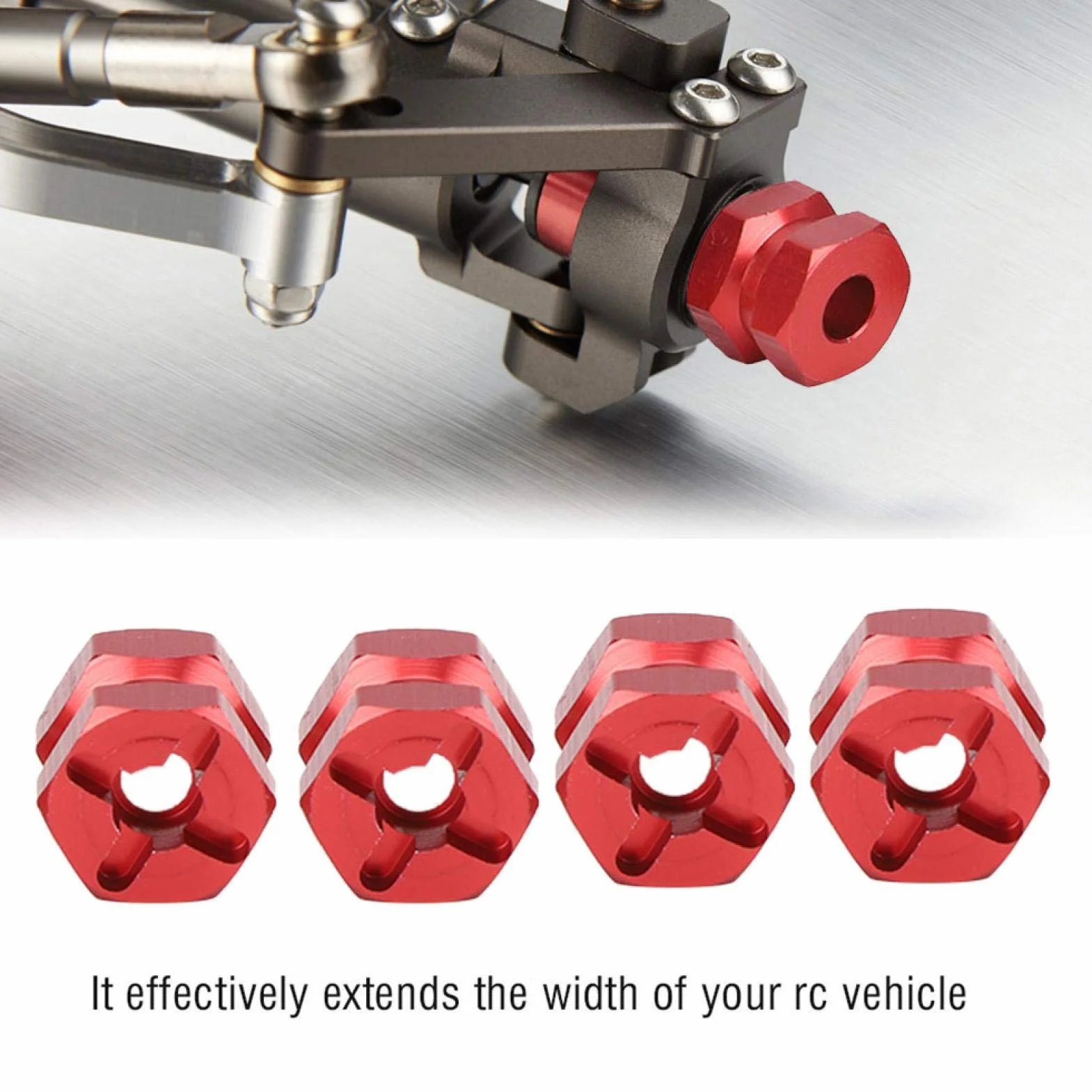 RC Hub Adapter, 12mm RC Hub Hex Adapter, Hex Wheel Hub Rc Car Part Metalowy Adapter do Traxxas Hsp Remote Control Crawler Remote Control Car(Length 12mm)
