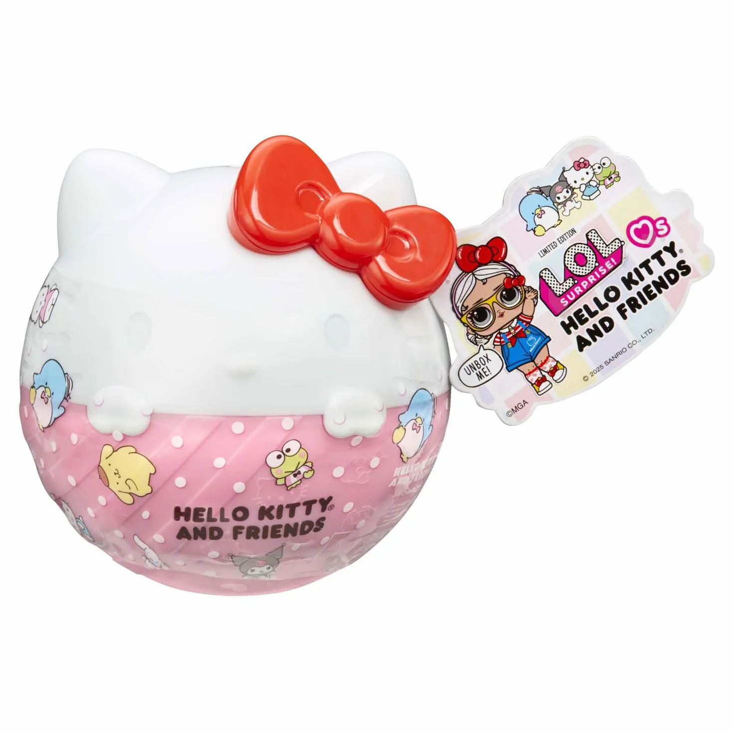 L.O.L. Surprise! Loves Hello Kitty and Friends Tots – Zestaw Zawiera 1 Laleczkę ze Strojami i Akcesoriami, w Opakowaniu w Kształcie Hello Kitty. Opakowanie-niespodzianka. Zbierz wszystkie 8 laleczek