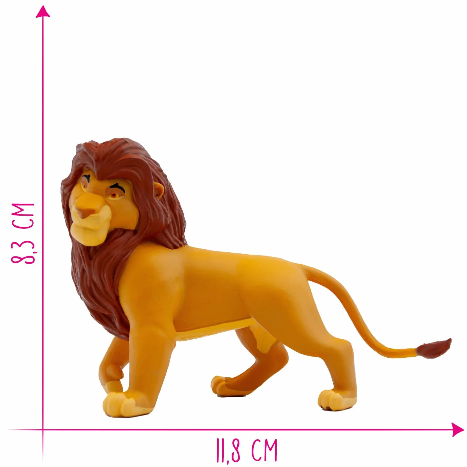 Bullyland 12257 figurka króla lwa Mufasa z Disneya Król Lew, wierna w szczegóły, zabawka i prezent dla dzieci od 3 lat