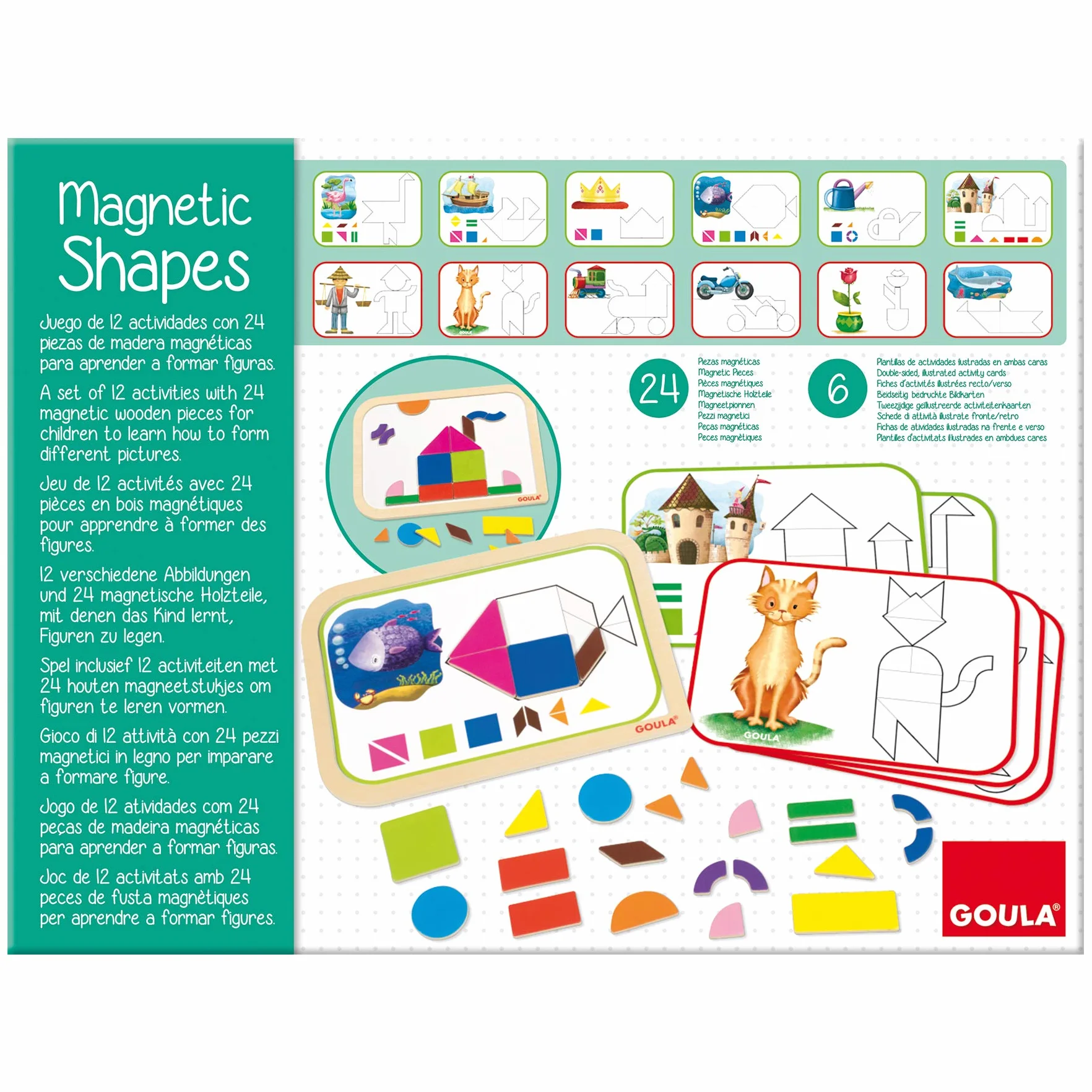 Goula - 53155 - Zestaw kształtów magnetycznych Wielokolorowy