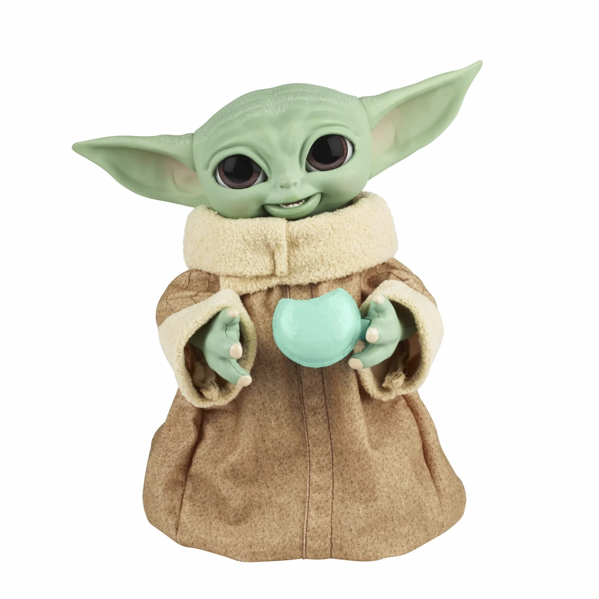 Star Wars Grogu z Gwiezdnych wojen z galaktyczną przekąską, to animatroniczna zabawka o wysokości 23,5 cm. Ten mandalorian to ponad 40 kombinacji dźwięków i ruchów, dla dzieci od 4 lat