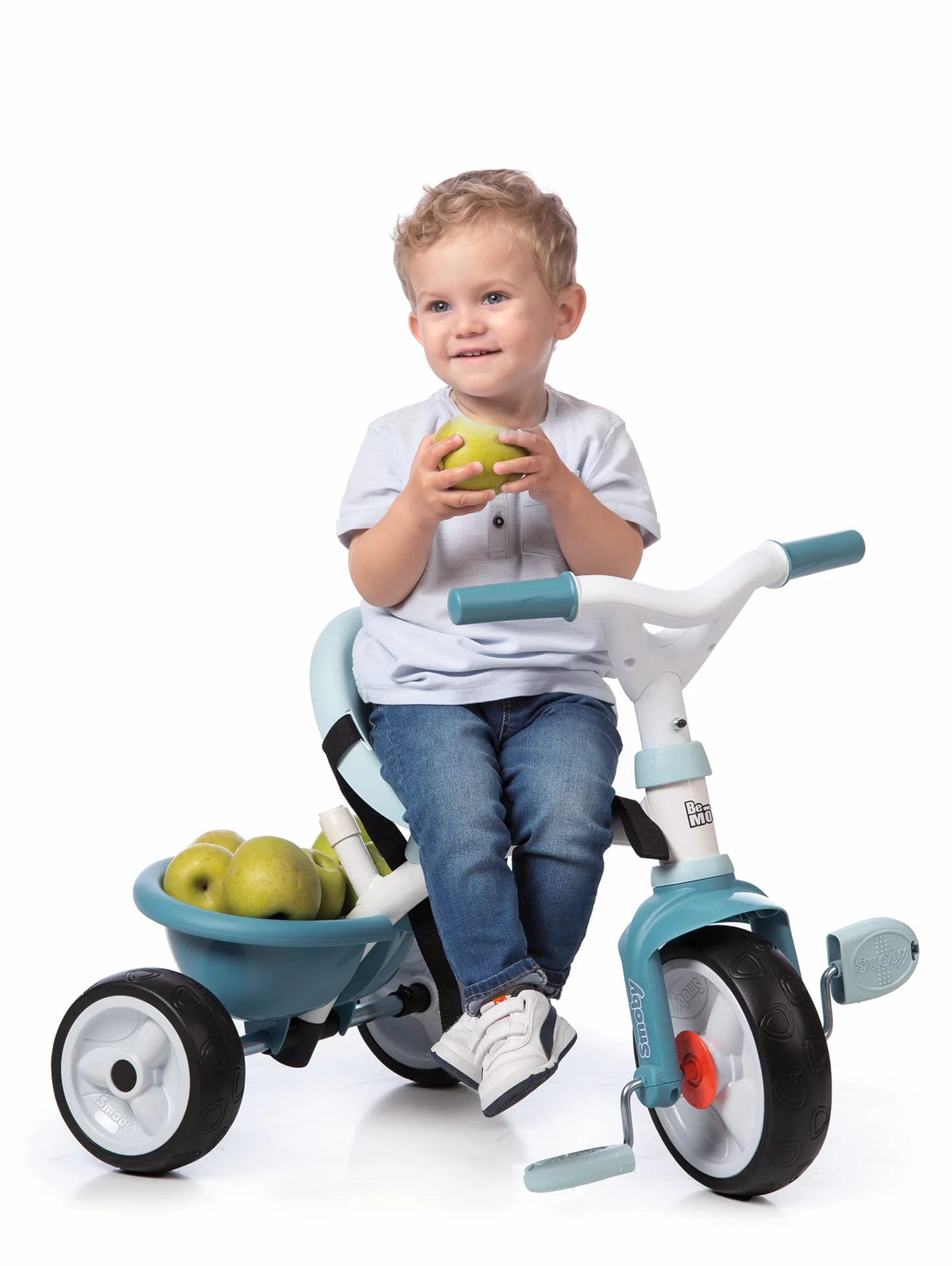 Smoby 7600740331 Be Move Rowerek Trójkołowy dla dzieci, trójkołowiec dziecięcy, blokada kierownicy i koła, pas bezpieczeństwa, przeznaczony jest dla dzieci od 15 miesiąca
