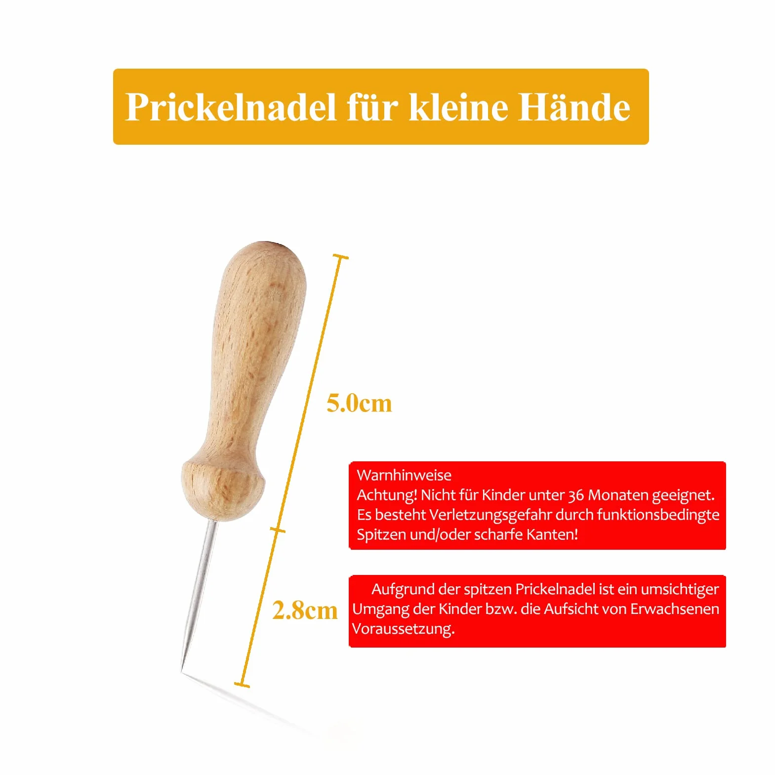 Prickeln zestaw do pompowania (2 x filc, 2 igły, 2 szablony) – podkładka filcowa (20 x 15 cm, 9 mm grubości) i igła do kłucia małych dłoni z drewnianym uchwytem 7,8 cm, zestaw podkładek dla dzieci i dorosłych