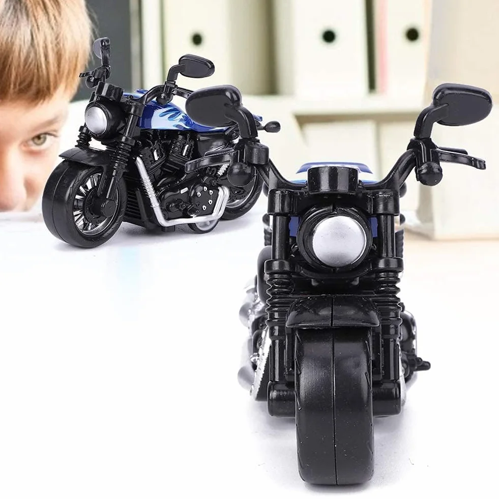 Aluminiowa zabawka motocyklowa Wysoka symulacja Model motocykla Pojazd typu pull-back Zabawka dla dzieci Zestaw upominkowy z zabawkami intelektualnymi (niebieski)