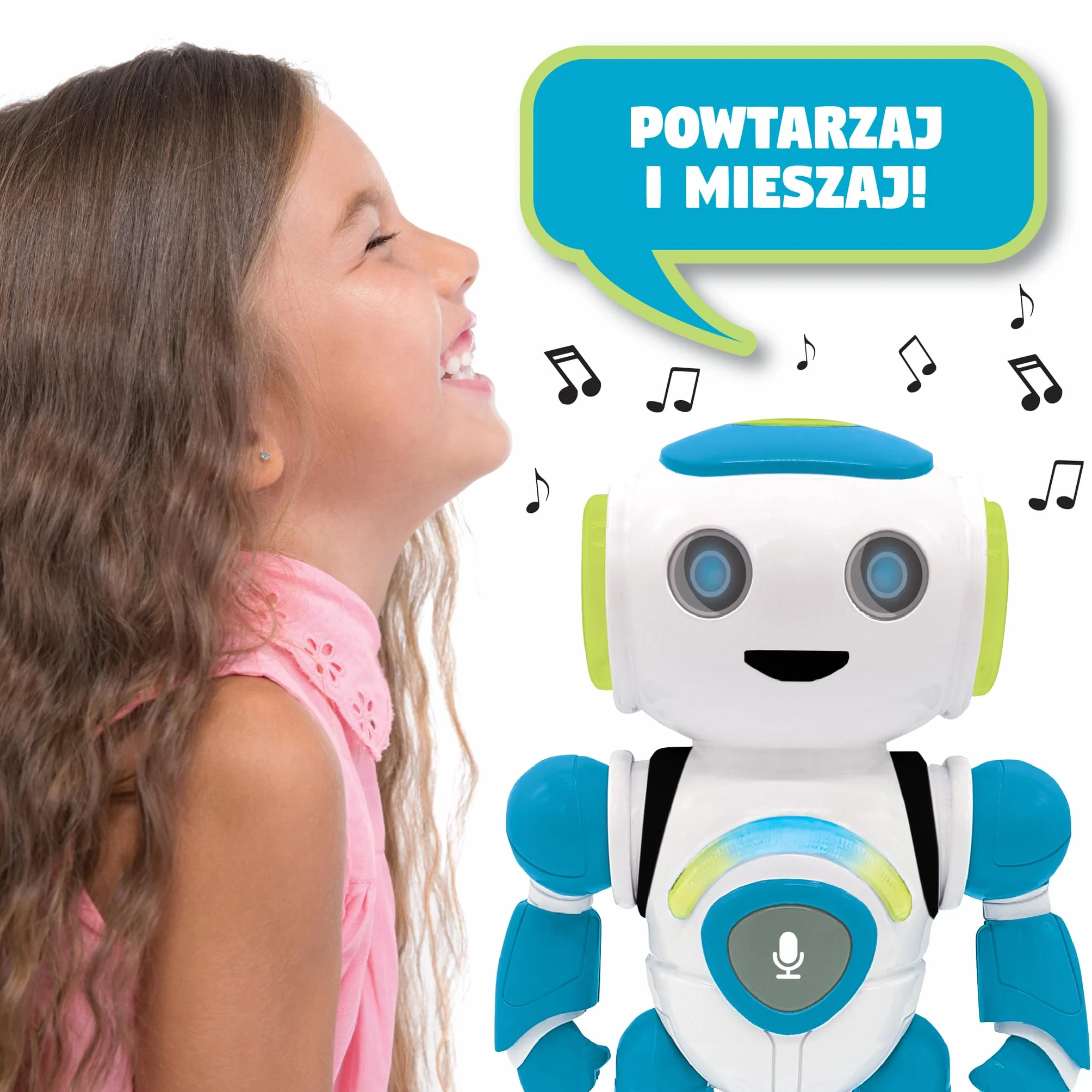 Lexibook Powerman Jr, wersja polska, interaktywny inteligentny robot zabawka, który czyta w myślach, zabawka dla dzieci, taniec, muzyka, zwierzęta, ROB20PL