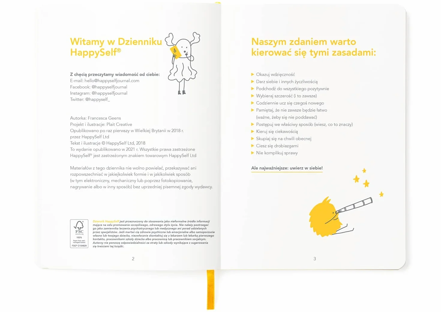 HappySelf Journal - dziennik dla dzieci w wieku 6-12 lat promujÄ…cy szczÄ™Å›cie, rozwijanie pozytywnych nawyków i pielÄ™gnowania umysÅ‚ów [Wydanie polskie]