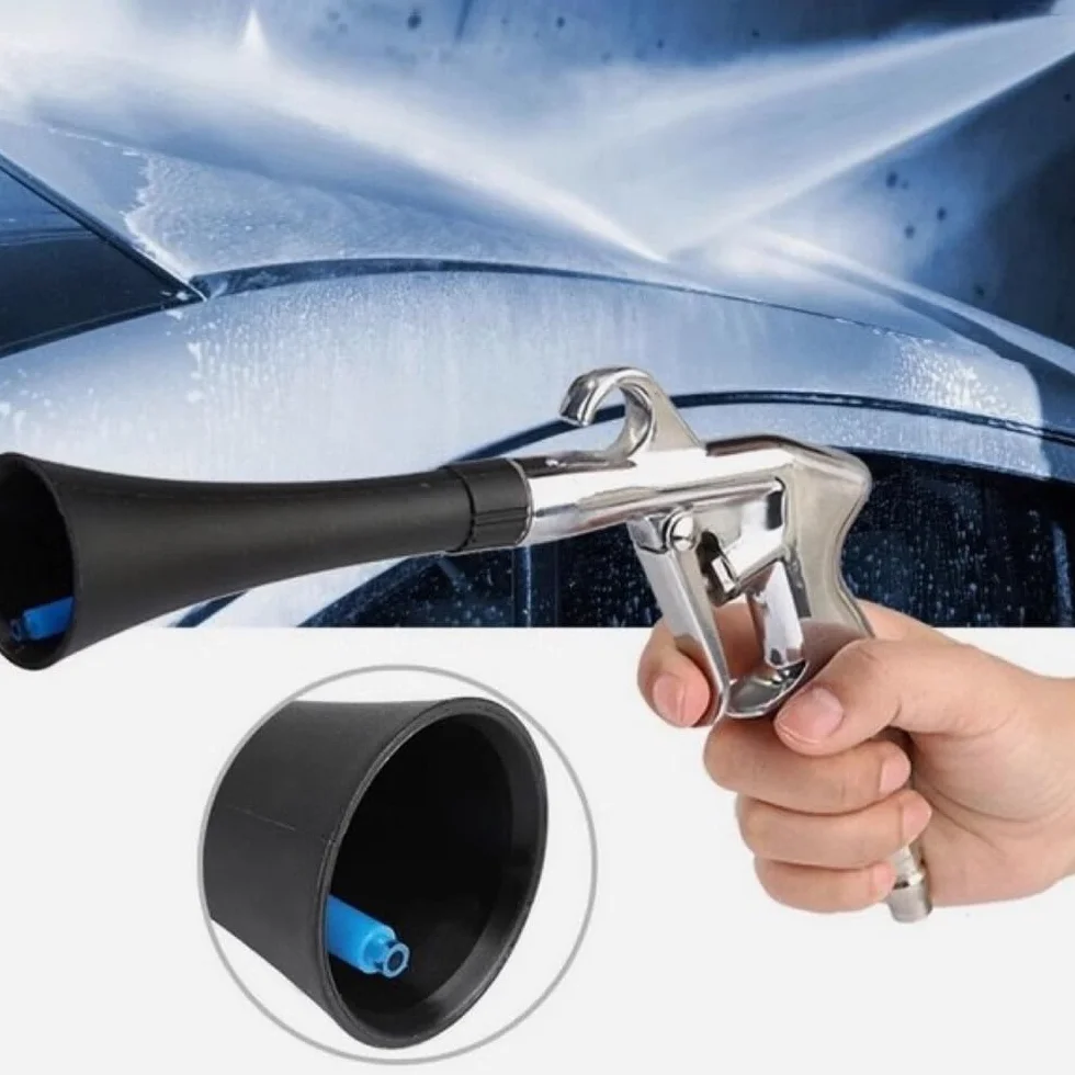 Shkalacar samochodowy pistolet do czyszczenia pistoletu pneumatycznego z 2 dyszami, do tapicerki samochodowej, fotelik dywanowy, złącze wtyczki EU