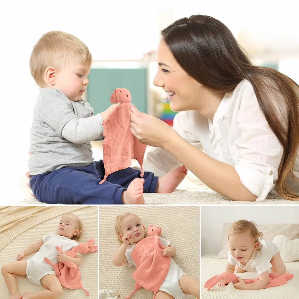 Vicloon Kołdra dla niemowląt, kochany Lovey, Snuggler pluszowa Zabawki, Kocyk dla niemowląt dla dziewczynek dla chłopców, towarzysz od urodzenia, wypchane zwierzę, miękkie i zmywalne(różowy)