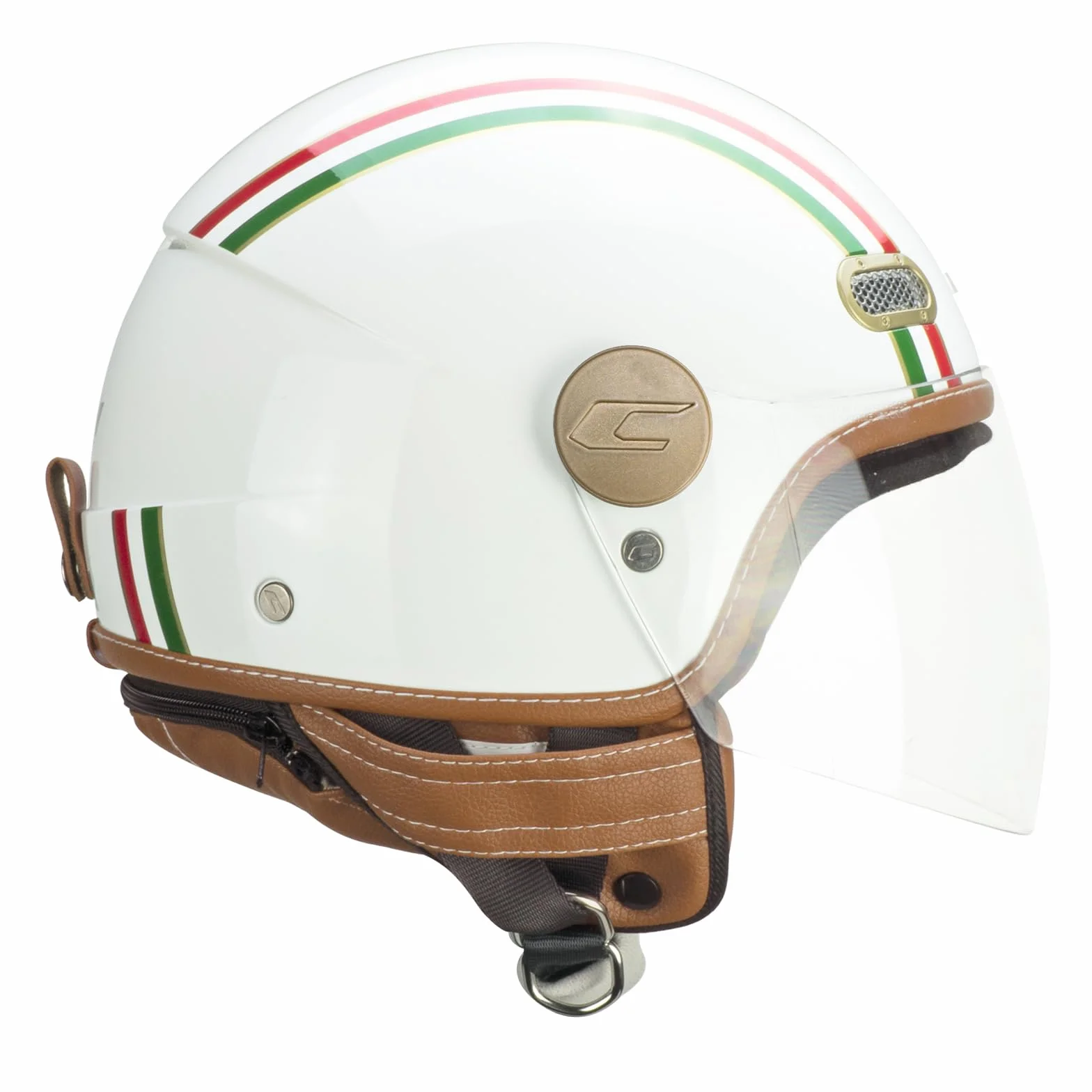 CGM Kask otwarty, 191I PIX IT zielony biały długi czerwony, M (56 cm)