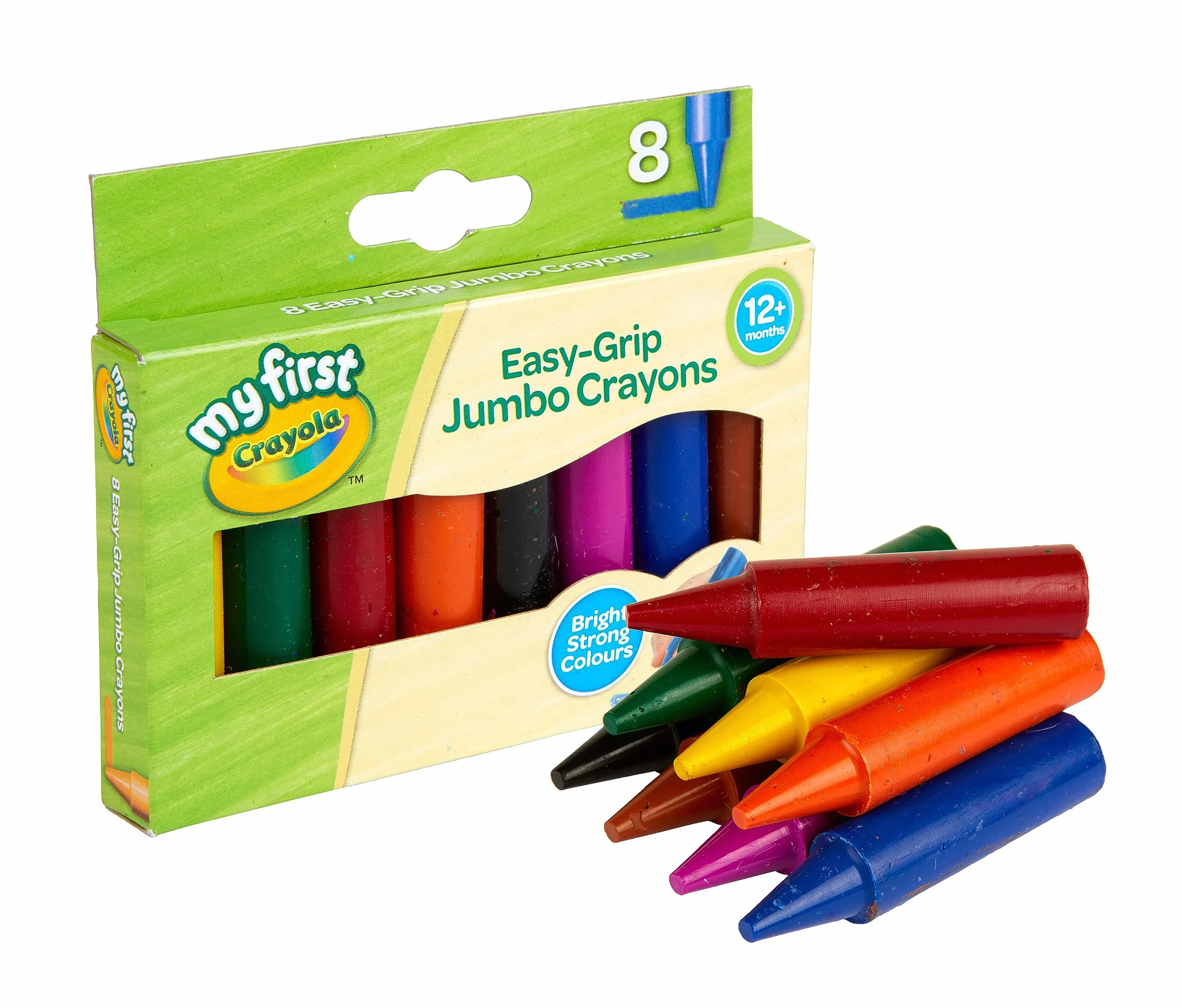 CRAYOLA MyFirst Jumbo kredki do kolorowania, łatwe do uchwycenia, idealne dla małych dzieci, dla dzieci w wieku od 12 miesięcy, wielokolorowe (8 sztuk)