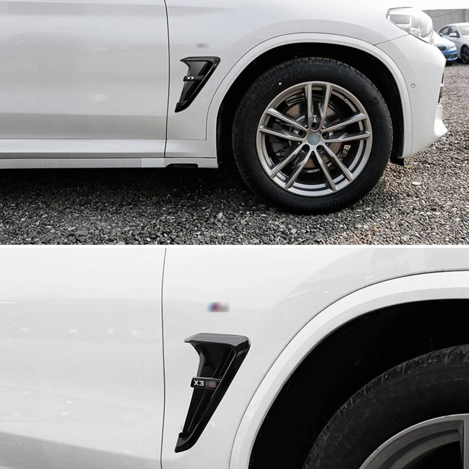 Czarna osłona wentylacyjna bocznego skrzydła do BMW X3 M G01 2018-2022