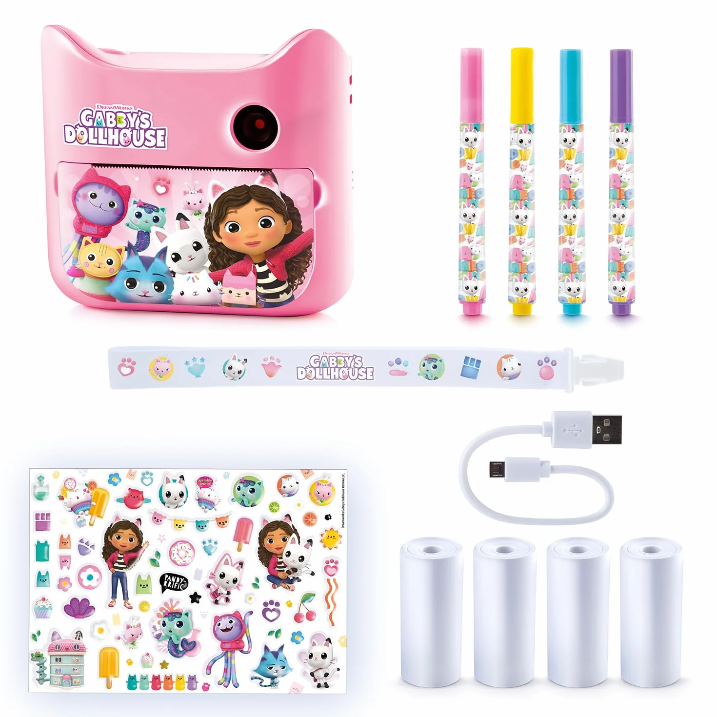 Canal Toys - Photo Creator- Gabby and the Magic House-Aparat do natychmiastowego drukowania-z 4 rolkami papieru i 4 flamastrami - bez tuszu - bankomat 005