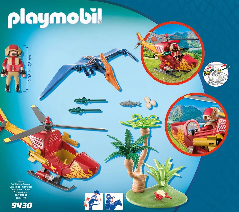 PLAYMOBIL Dinos 9430 Helikopter z pterodaktylem, od 4 lat