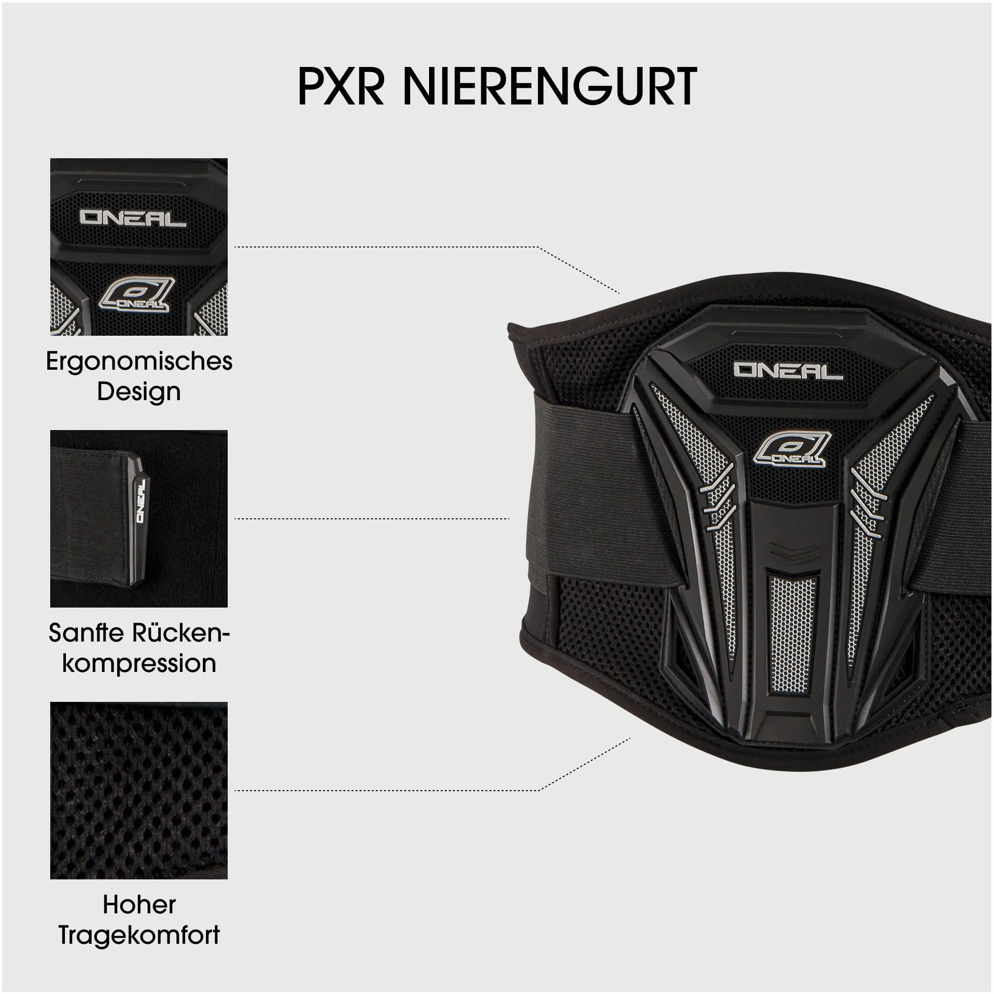 O'NEAL PXR Kidney Belt Pas nerkowy Motocross Enduro Motocyklowy Regulacja rozmiaru rzep Lycra® Dorosły