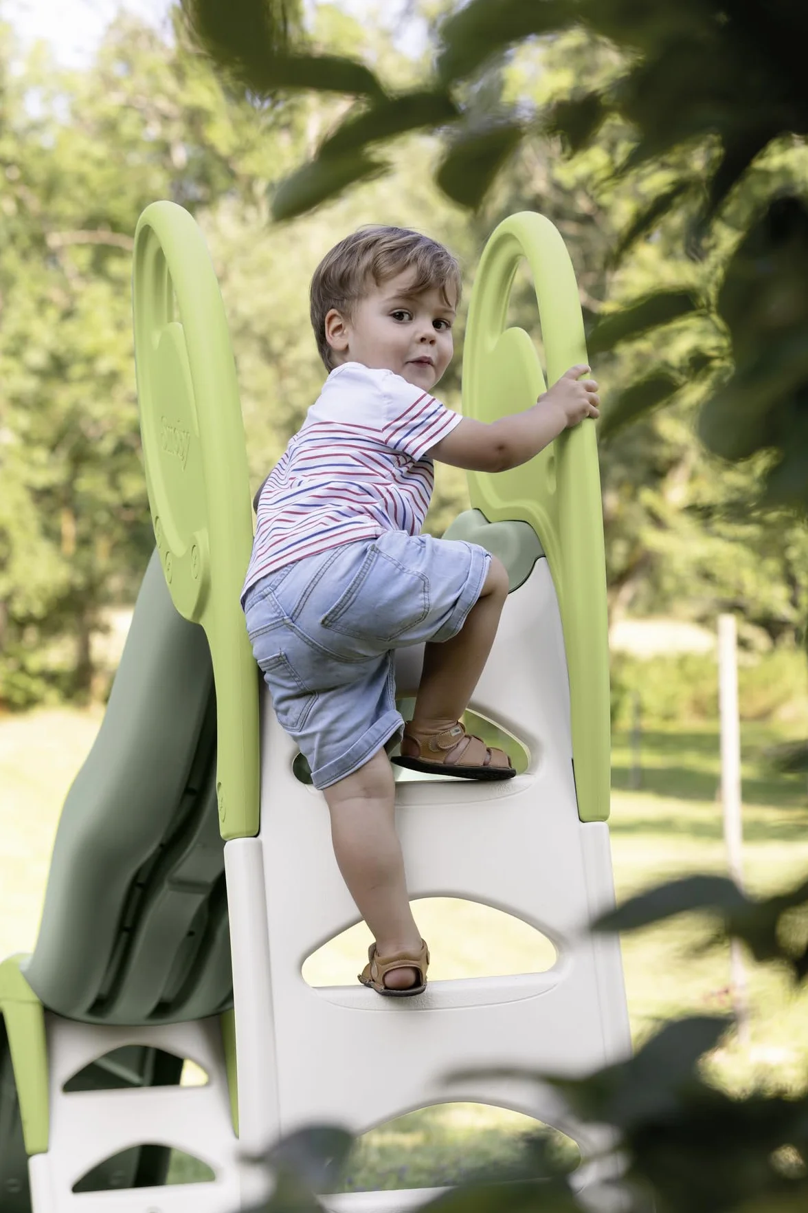 Smoby Life - Super Megagliss Slide - 2w1 Evolutionary Slide - Zjeżdżalnia od 170 do 360 cm - Drabinka z poręczami, stopnie antypoślizgowe - Materiał z recyklingu - Od 2 lat - Wyprodukowano we Francji