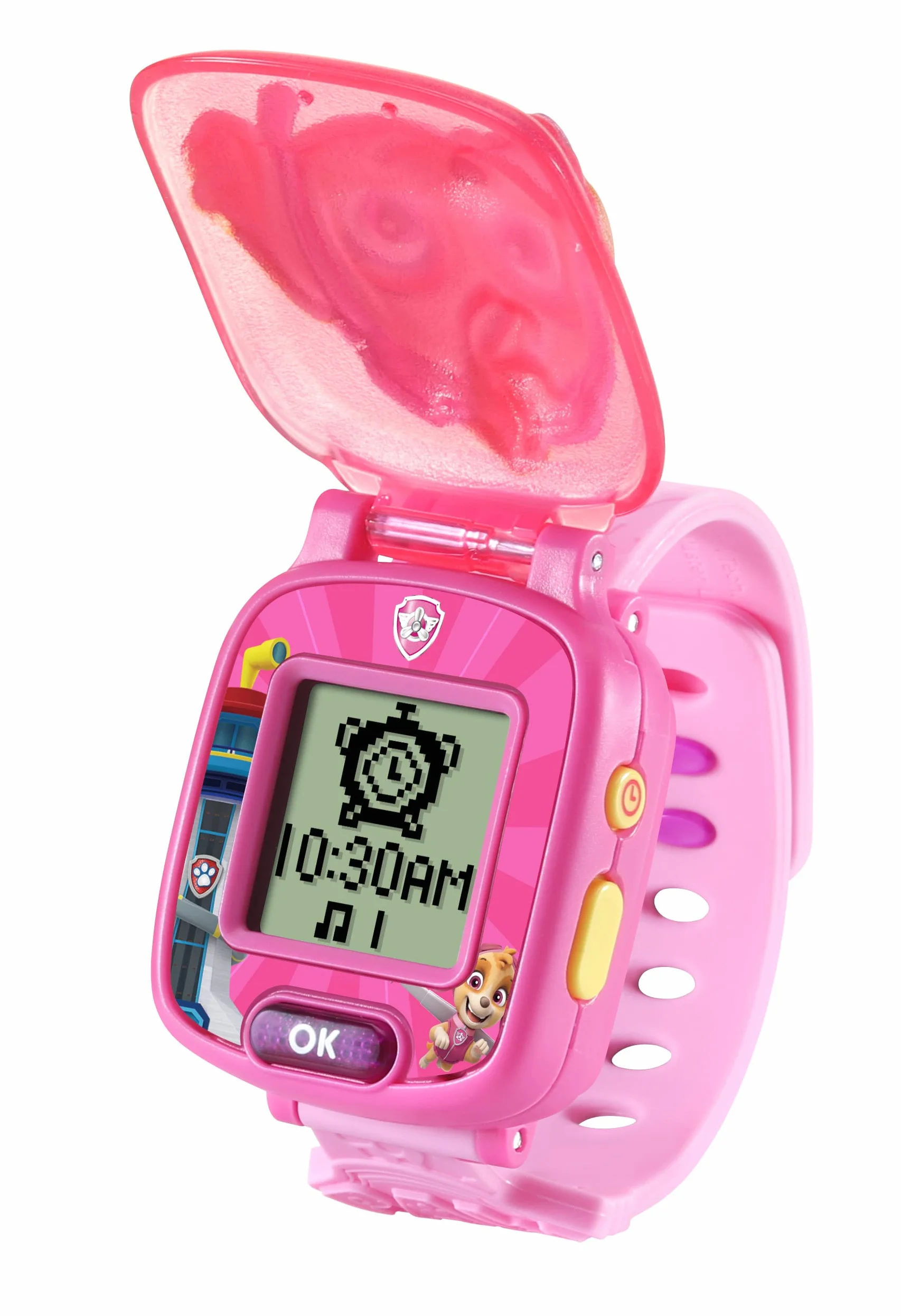 VTech PAW Patrol: Learning Watch Skye, oficjalna zabawka PAW Patrol, zegarek dla malucha ze stoperem, timerem, alarmem i grami, prezent edukacyjny dla dzieci w wieku 3, 4, 5, 6 lat, wersja angielska