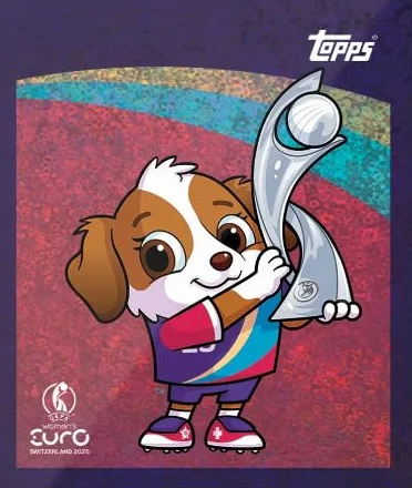 Topps Oficjalna damska kolekcja naklejek Euros 2025, ekologiczna, 6 naklejek (36 naklejek) - zabawa kolekcjonerska Euro 2025 dla fanów + Heartforcards ochrona wysyłki
