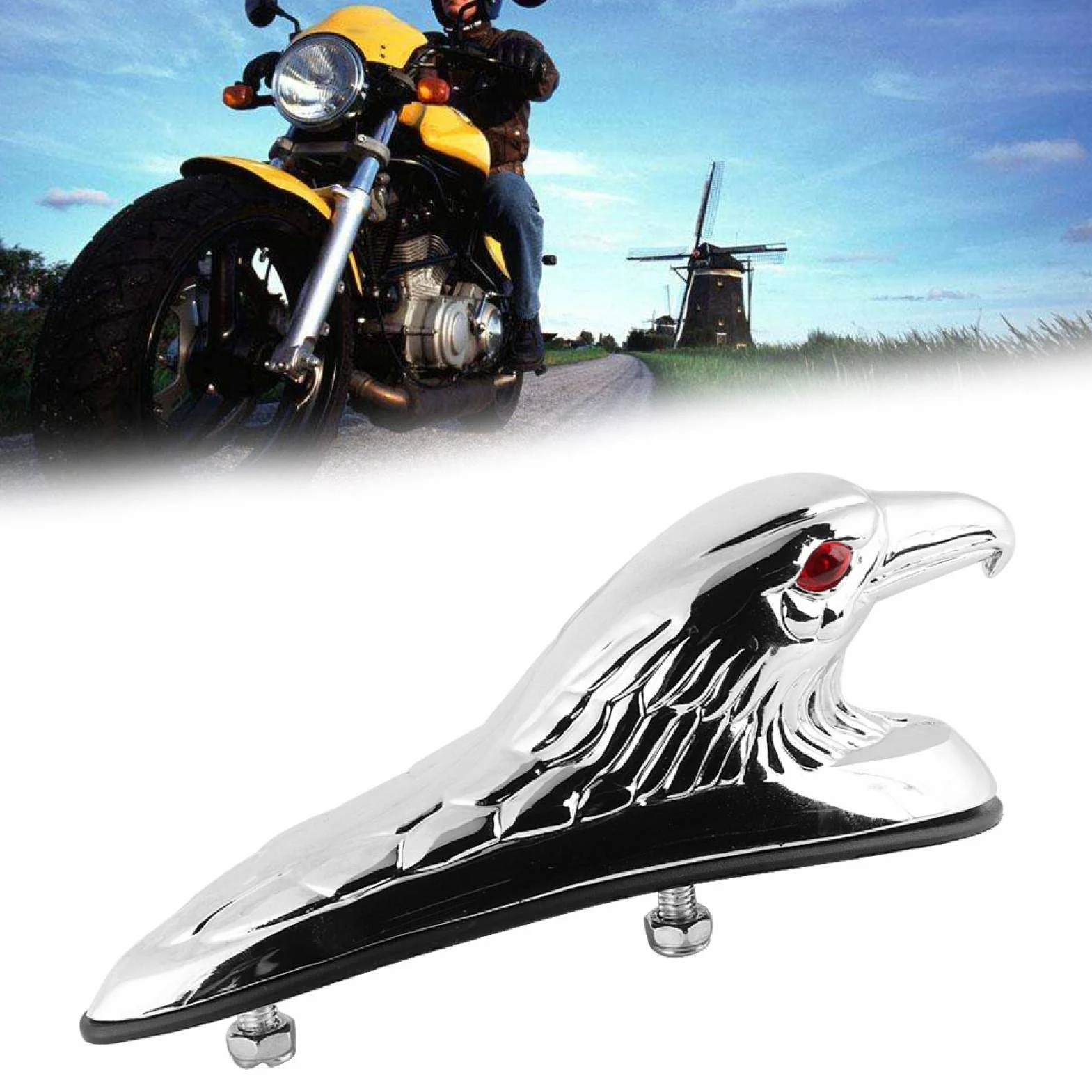 Ozdoba błotnika złoty chromowany aluminiowy orzeł do motocykla skutera
