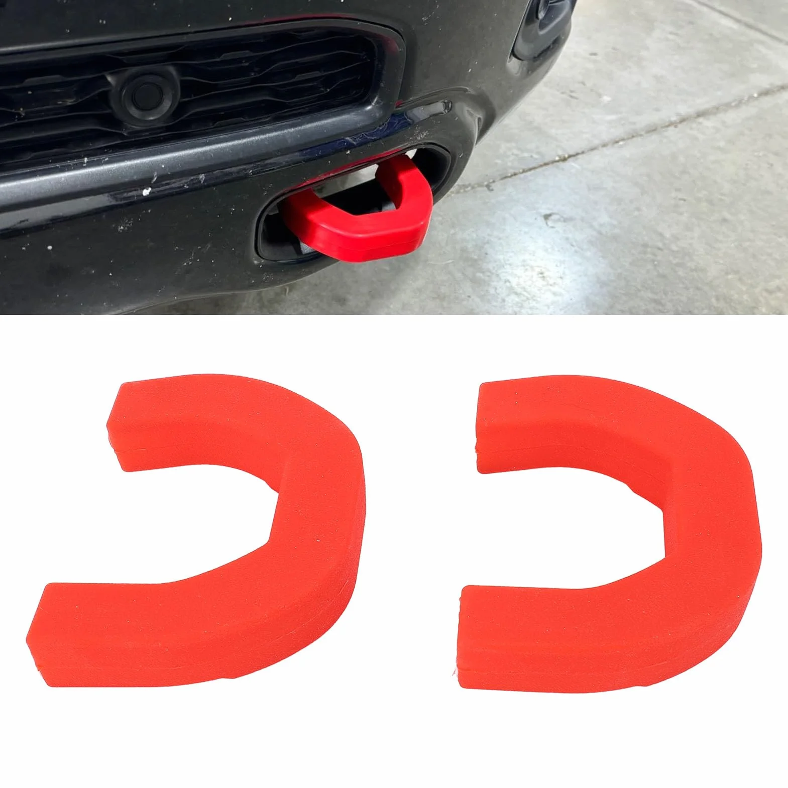 2PCS Hohs Covers Wymiana Samochodu Czerwony Przednie Zderzak Silikonowy Obrońca Ochrania Zewnętrzna Dekoracja Zewnętrzna za 1500 2019 do 2025