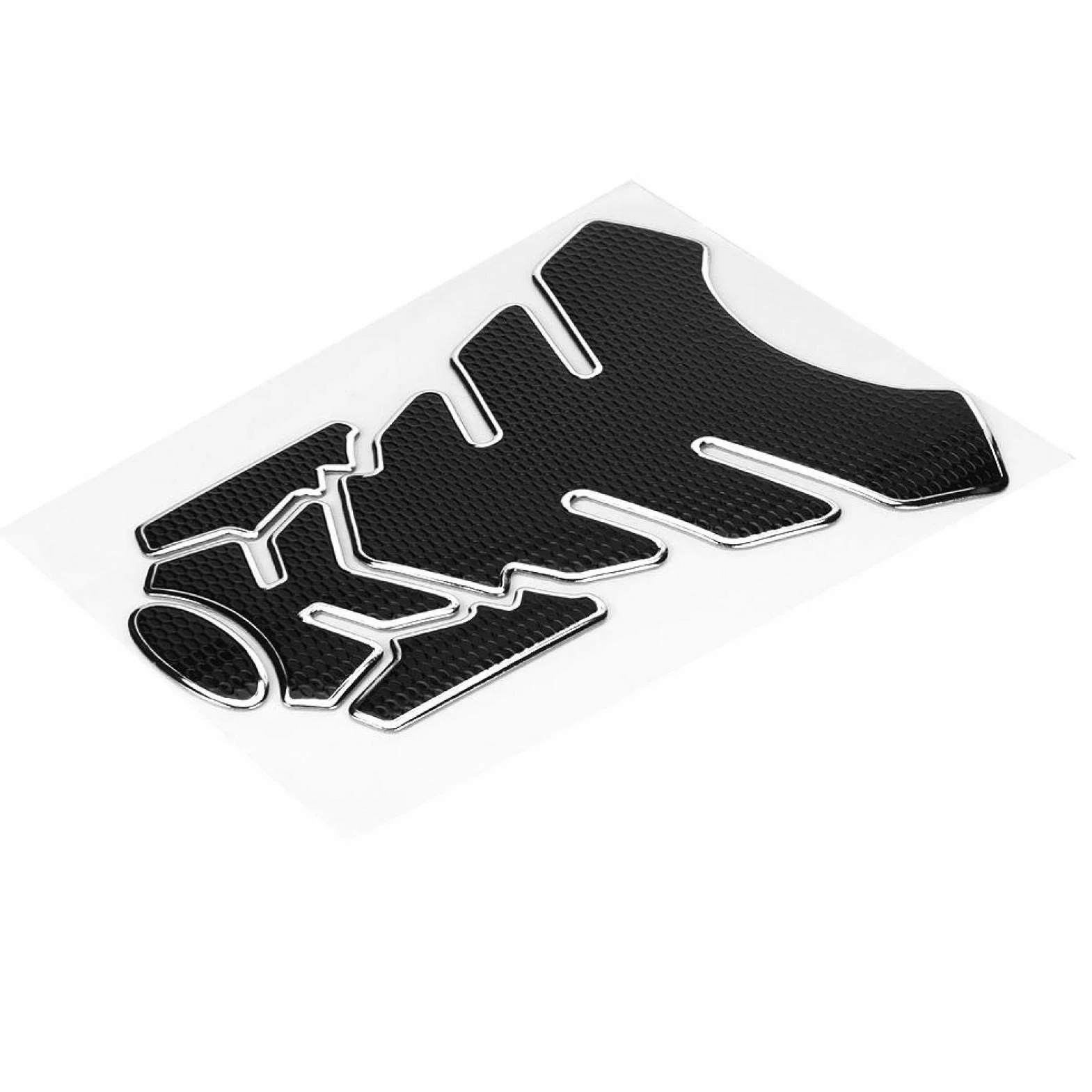 Ochrona zbiornika paliwa motocykla 3D Naklejka ochronna czarna srebrna krawędź