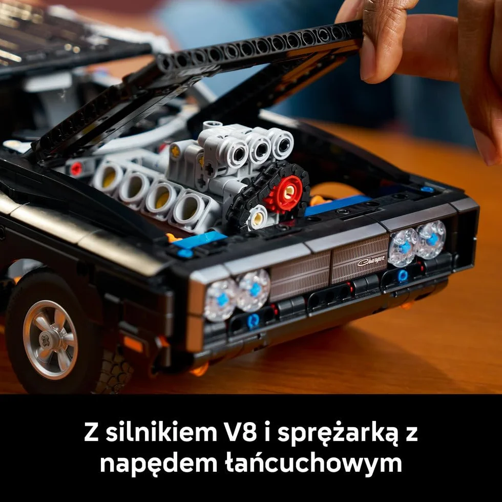 LEGO Technic Samochód Fast and Furious Dodge Charger R/T, zestaw konstrukcyjny dla dorosłych z filmu Szybcy i wściekli, ozdoba do salonu lub biura, pomysł na prezent urodzinowy dla mężczyzny 42231