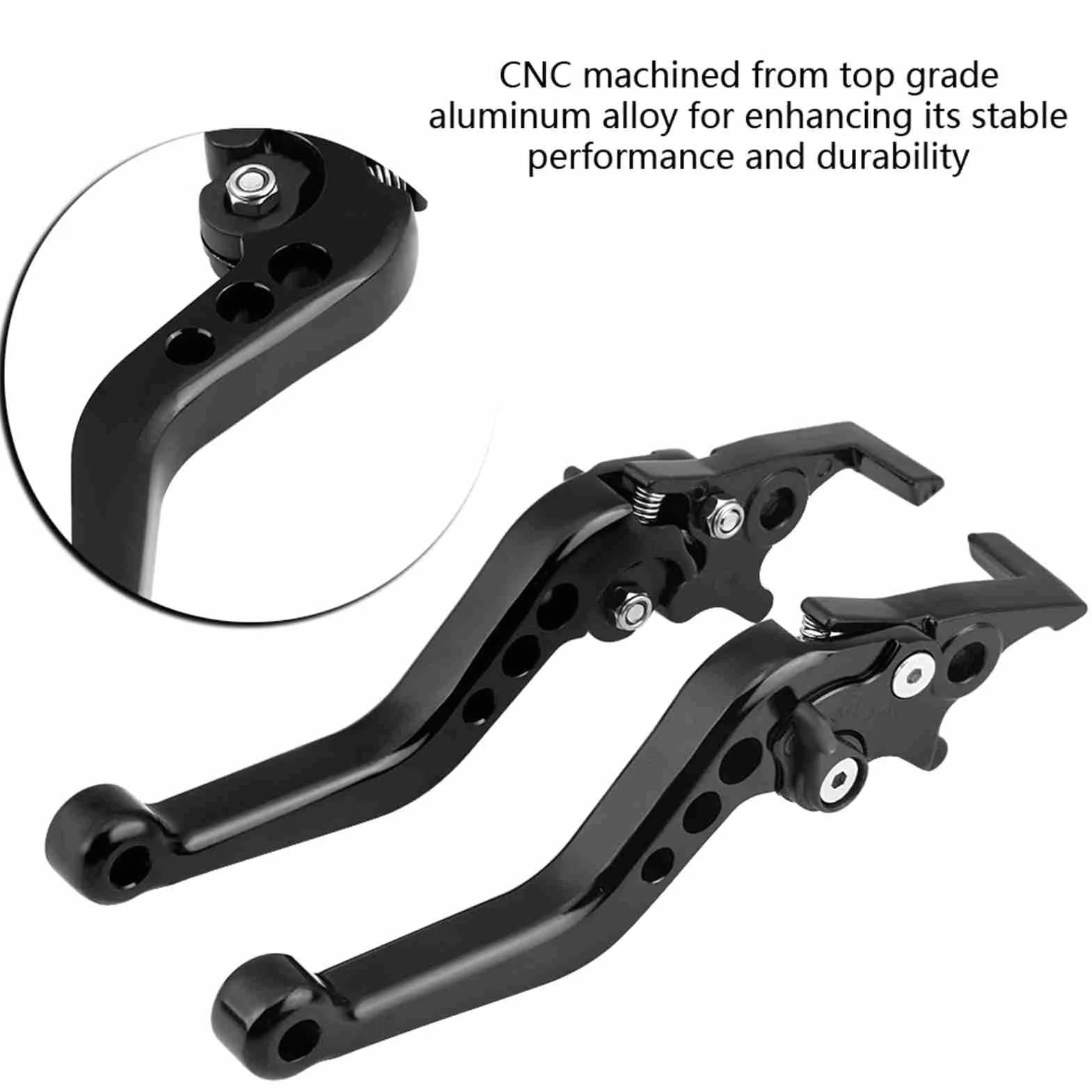 Podwójna dźwignia hamulca tarczowego ze stopu aluminium CNC uniwersalna do motocykla skuter (1 para, czarny)