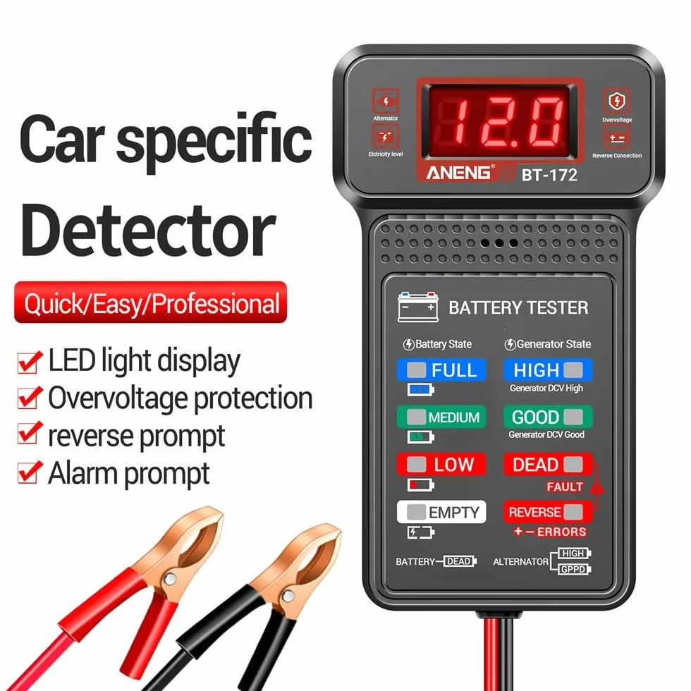 DollaTek Tester Akumulatorów Samochodowych 100-2000CCA - Narz?dzie Do Testowania Awarii 12 V - Tester Obci??enia Akumulatora i Alternatorów