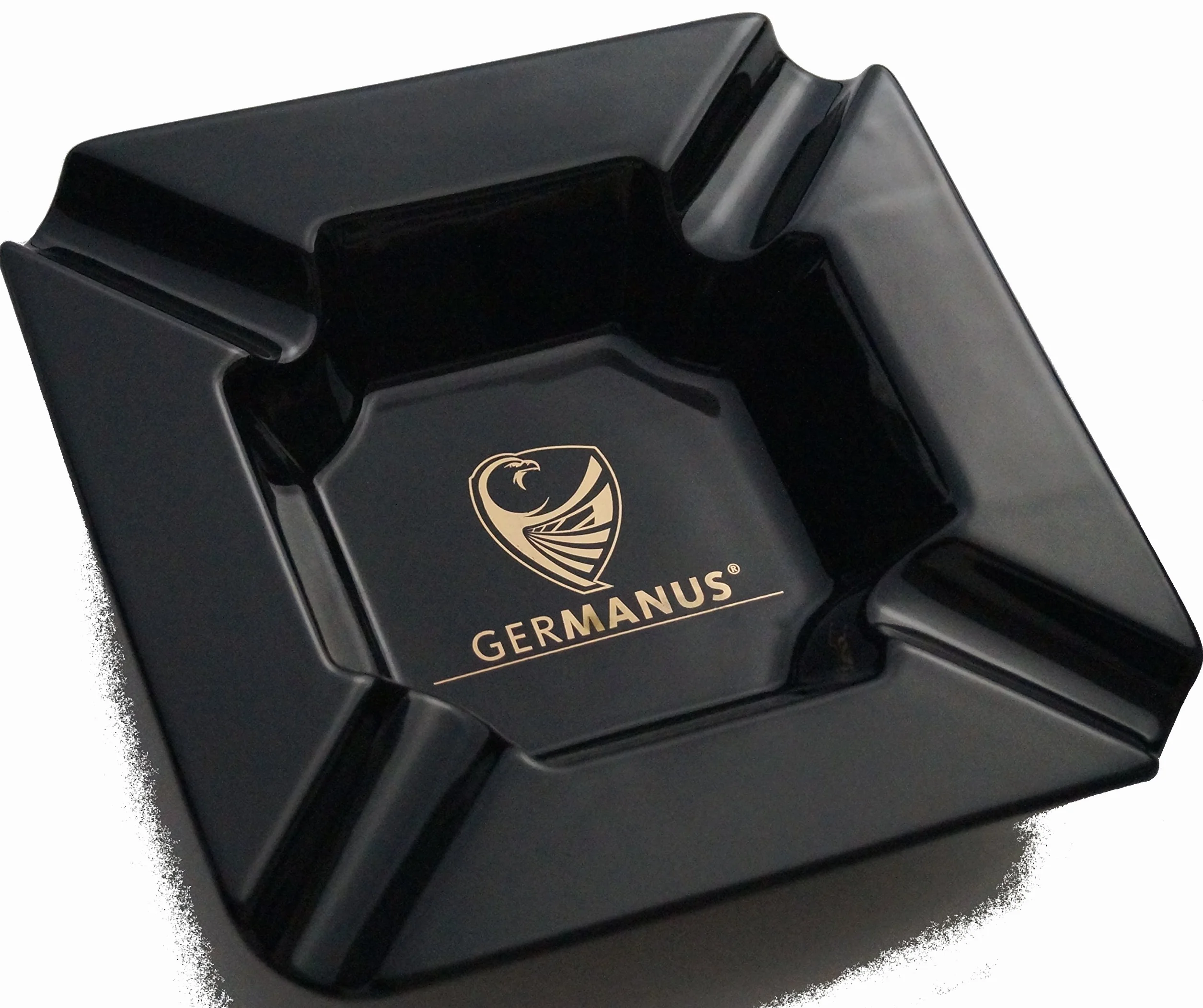 GERMANUS Monument I Duża popielniczka do cygar czarne złoto 22 x 22 x 5 cm