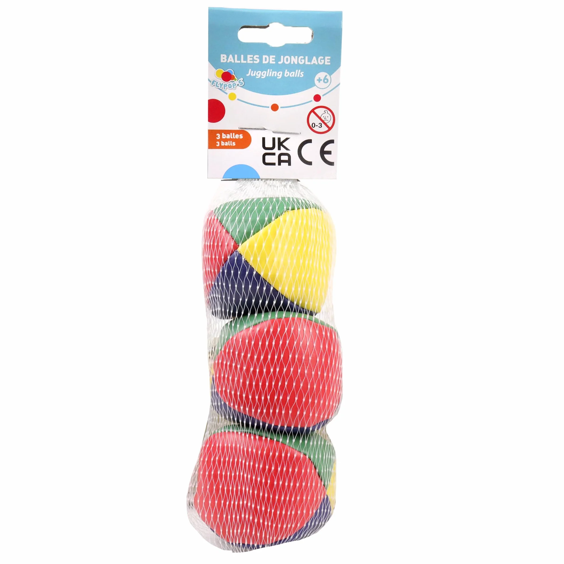 FLYPOP'S - Pilki do zonglowania - Cyrk - 045852 - Wielokolorowe - Gra zrecznosciowa - Zabawka dla dzieci - Cyrk - Zonglerka - Prezent - Rozrywka - Urodziny - 6 cm x 6 cm - Od 6 lat