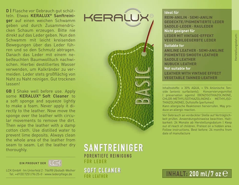 KERALUX zestaw do pielęgnacji skóry anilinowej 2 x 200 ml