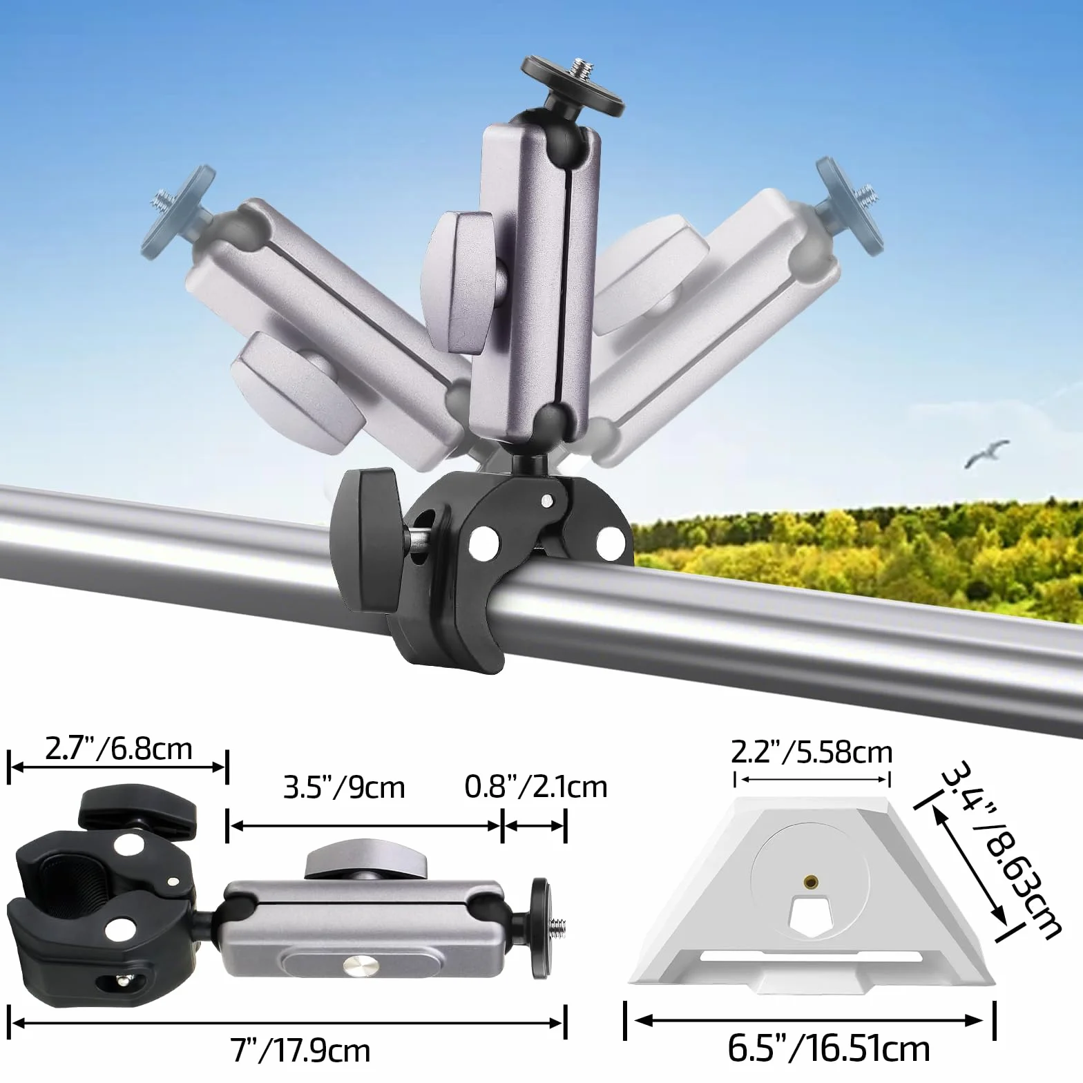 Regulowane akcesoria zaciskowe do Starlink Mini, pasują do drążków 2,2-5 cm