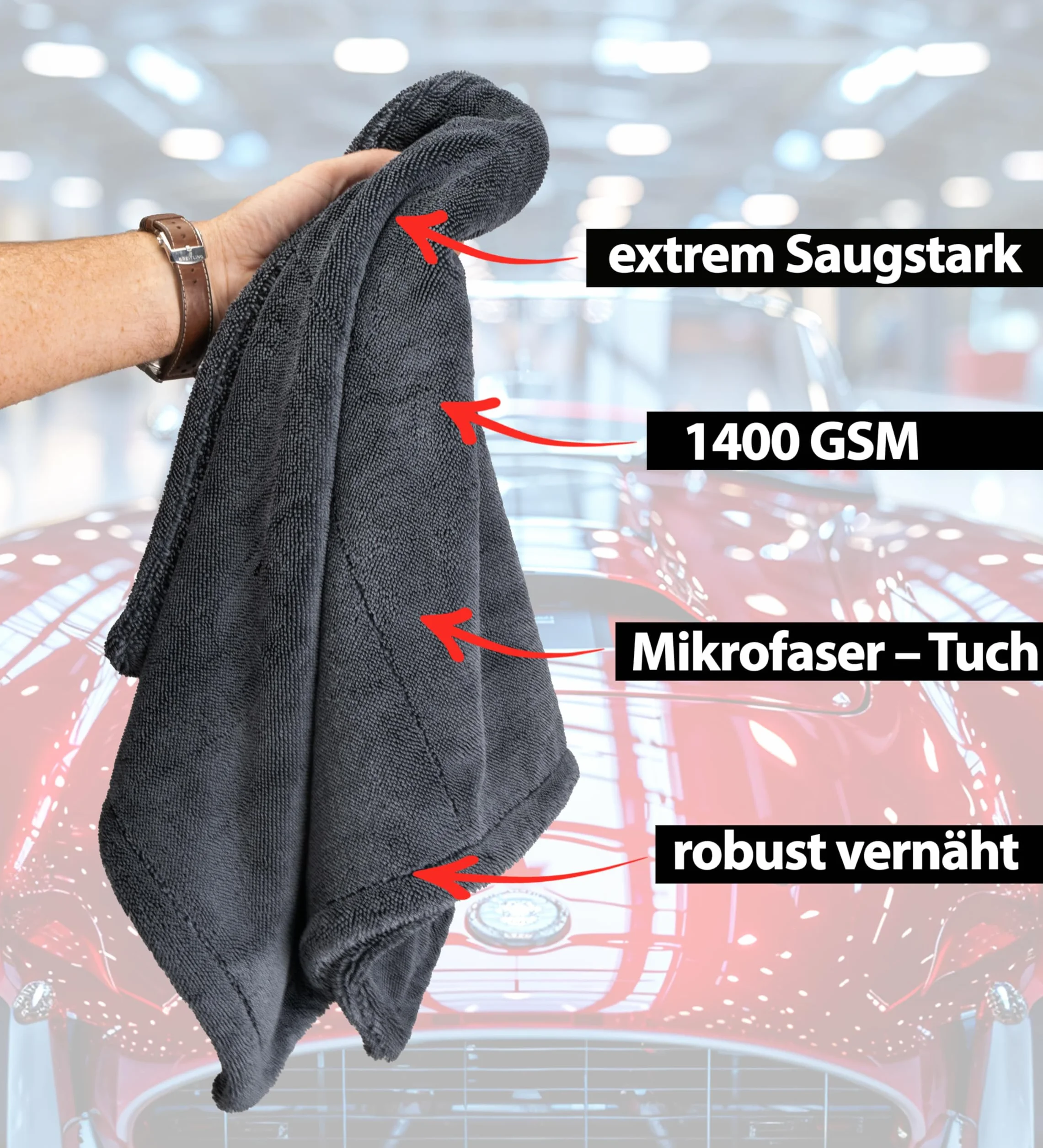 Kemes Ściereczki z mikrofibry XXL 1400 g/m² 50 x 80 cm szara