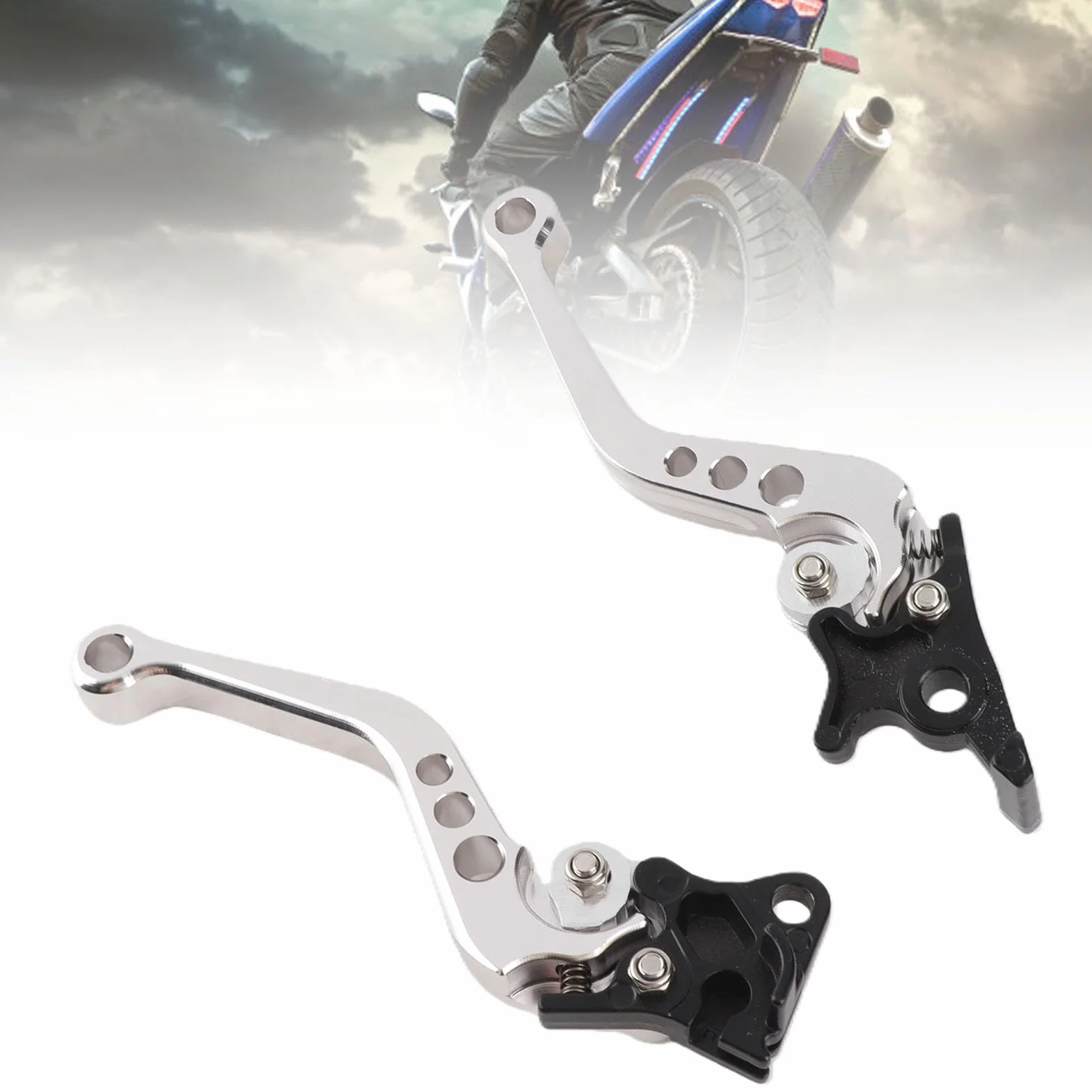 Dźwignia hamulca Yctze, 100% fabrycznie nowa aluminiowa dźwignia hamulca 7/8 "CNC do motocykli Uniwersalna dźwignia hamulca 22mm Dźwignia hamulca bębnowego (srebrna)