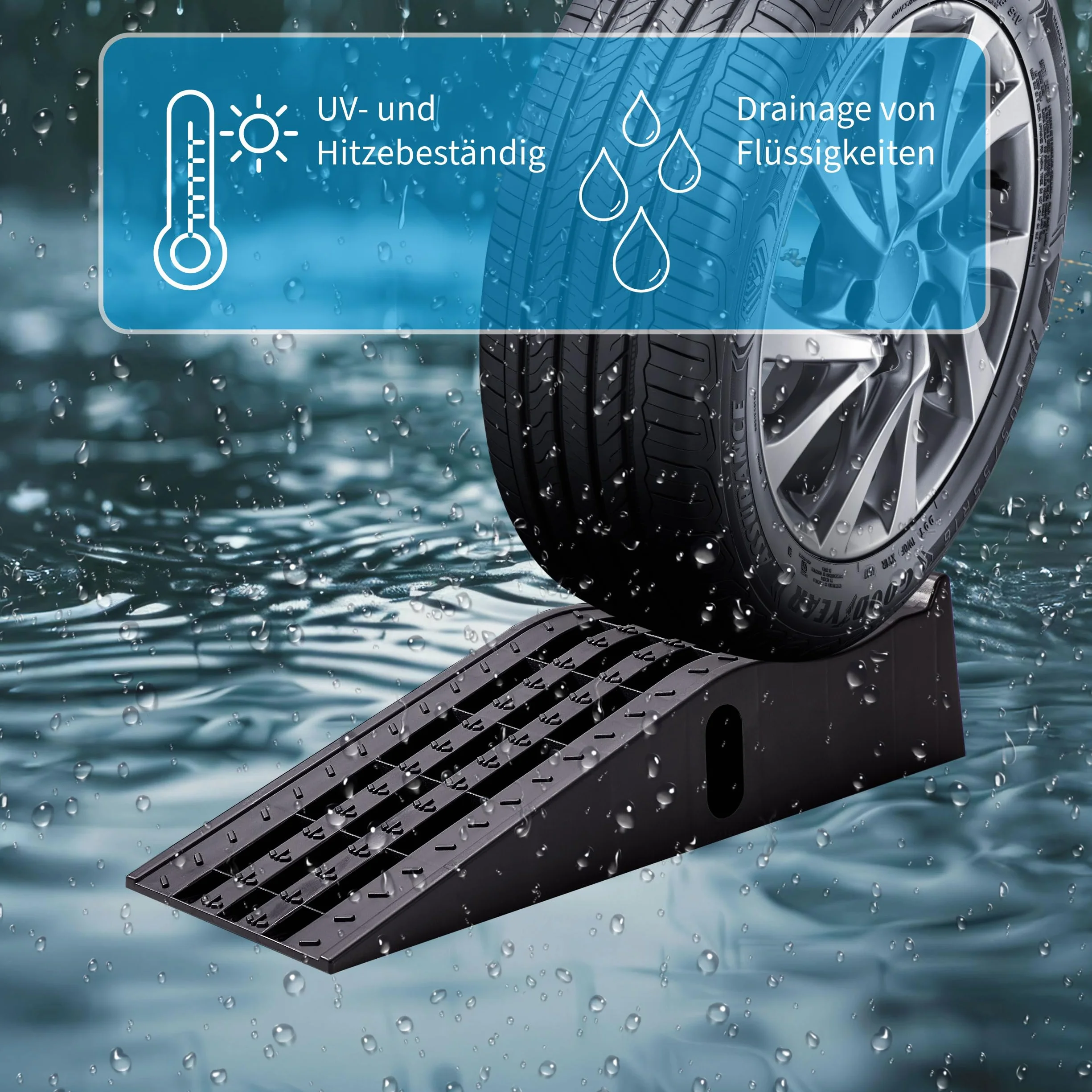 Cartrend Zestaw ramp najazdowych 3 tony 235 mm tworzywo sztuczne 2 sztuki