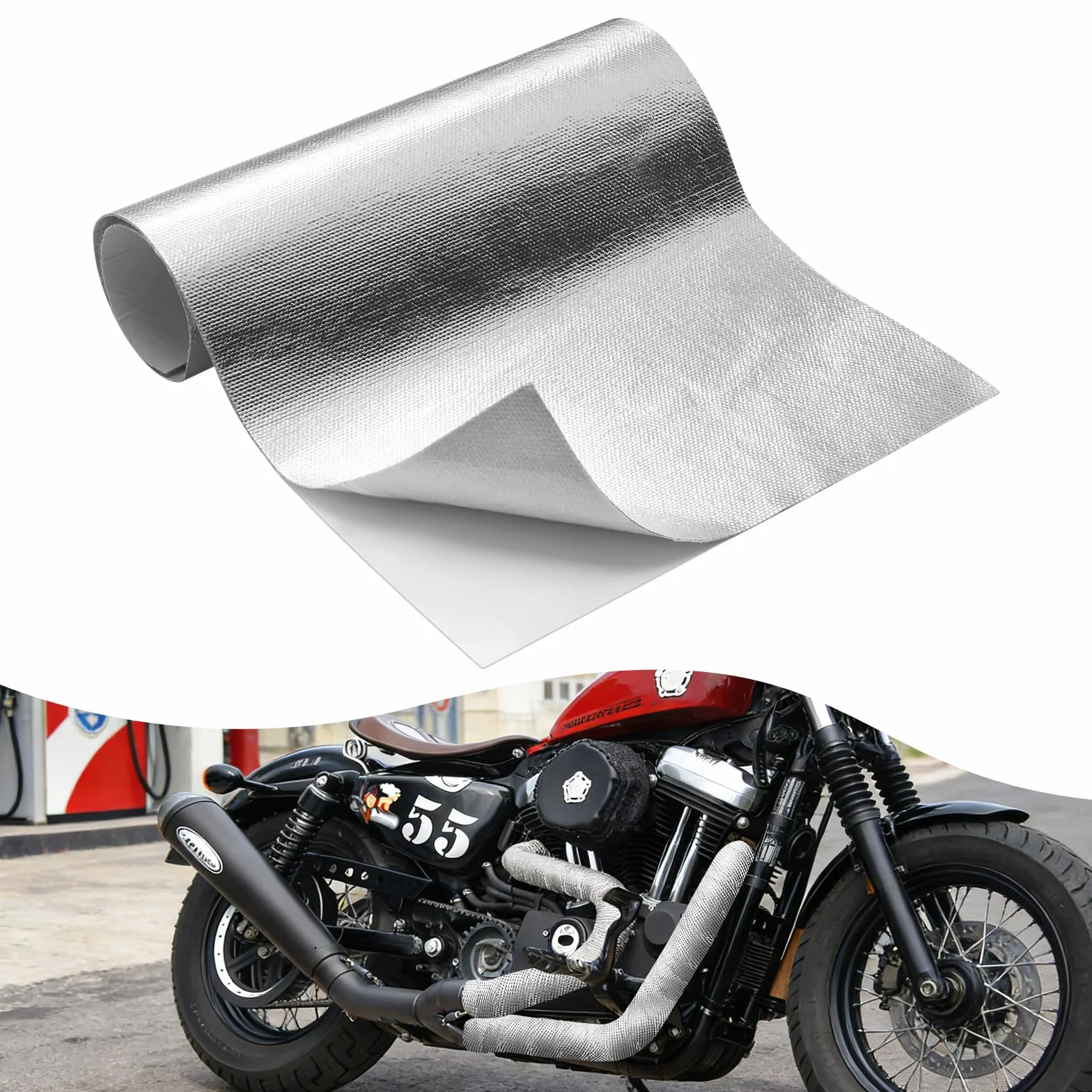 Aluminiowana mata chroniąca przed wysoką temperaturą samoprzylepna z włókna szklanego